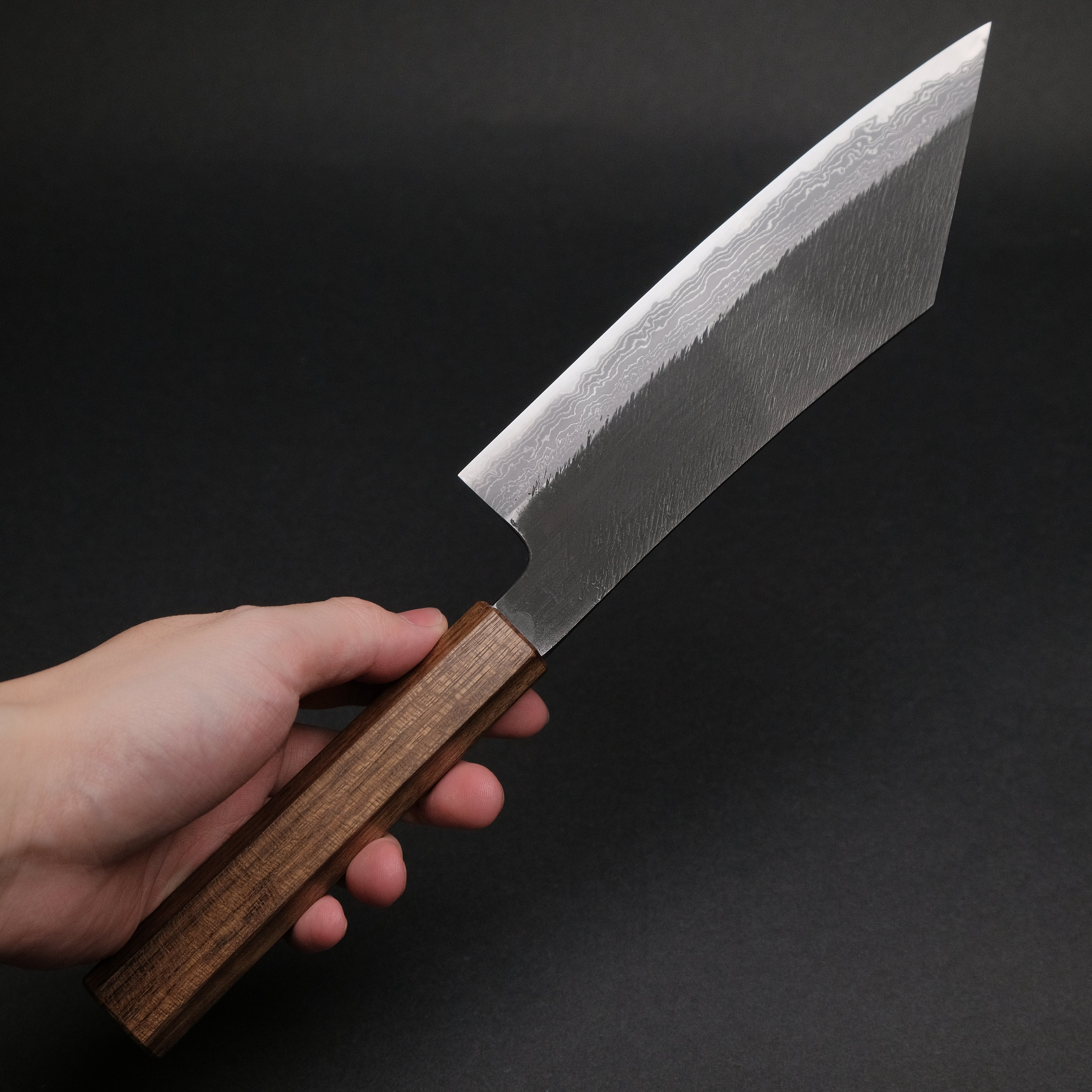 Premium Ajikataya White #2 Matsuba Damascus Hakata 180mm Sushi Knife with Obankole Handle (#26) - Perfect for Sushi Chefs & Japanese Cuisine Lovers