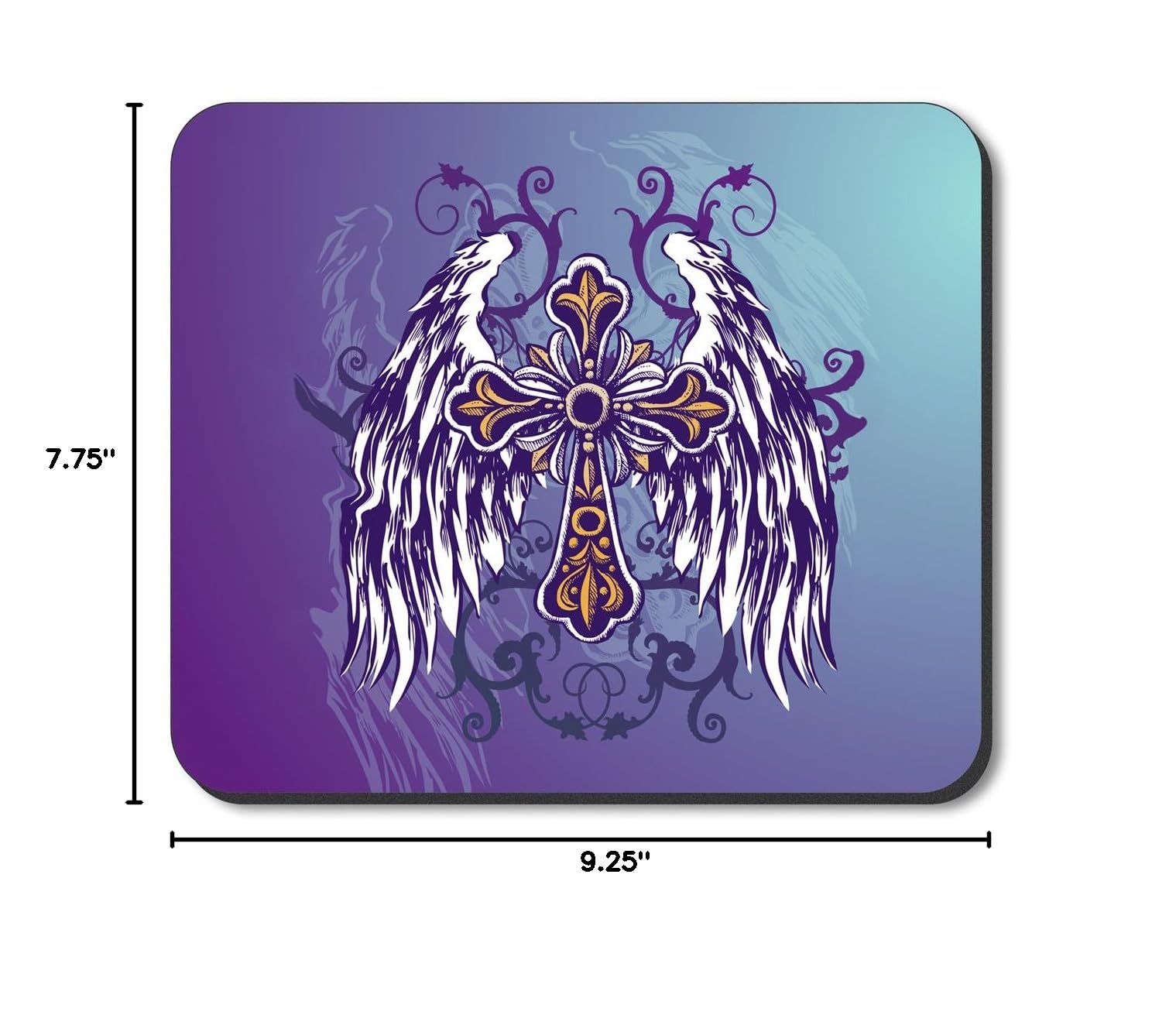 Art Plates Brand Mouse Pad with Winged Cross Design - Non-Slip Gaming & Office Desk Mat for PC, Laptop, Computer Workstation (Home & Office Use)
