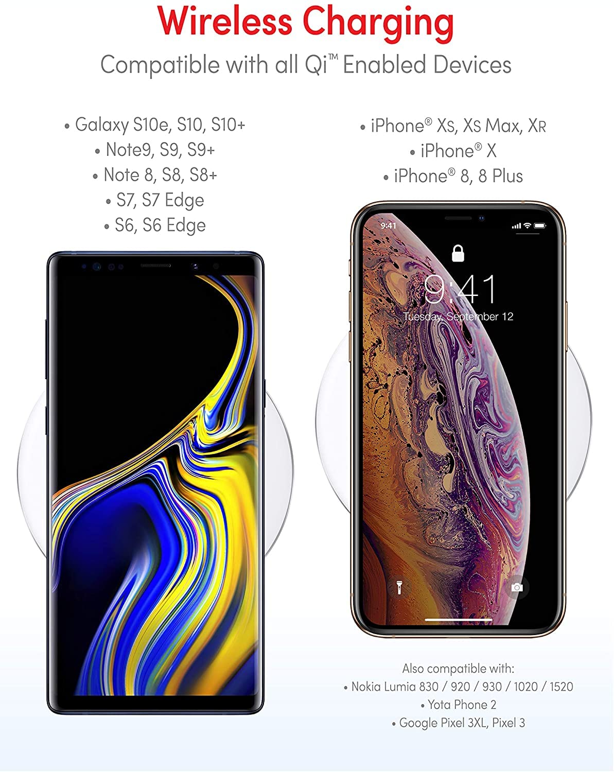 Fast Wireless Charger Pad 10W for Xiaomi Mix 4 - Soft Touch Qi-Certified Charging Station | Perfect for Home, Office & Travel Use