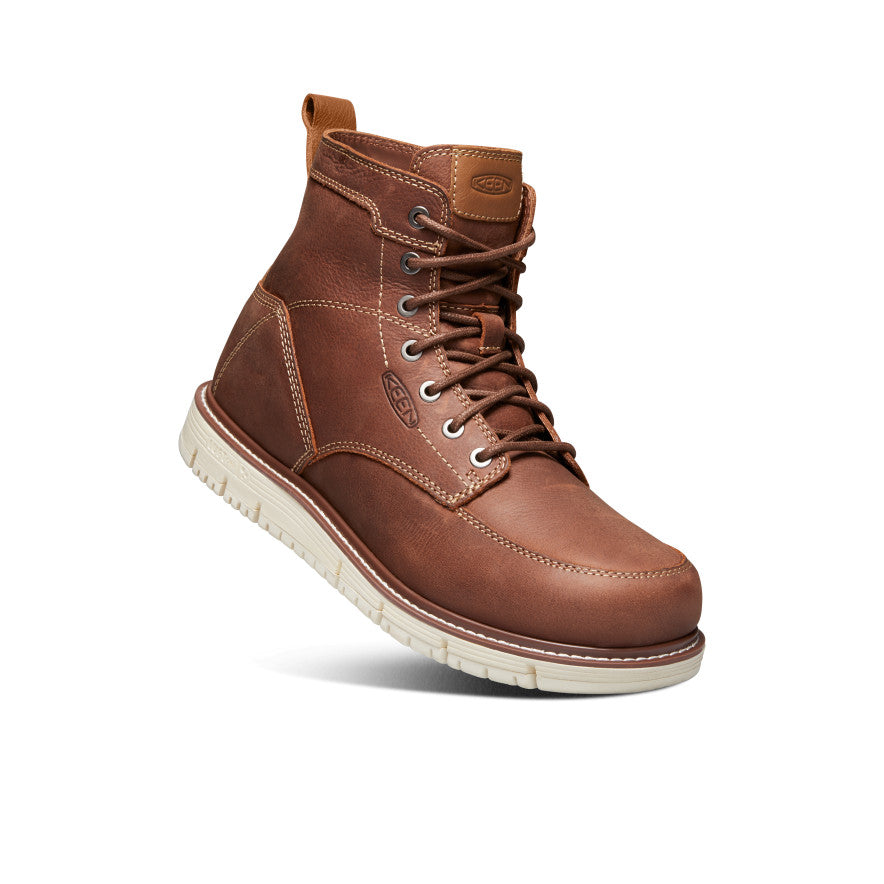 **Men's San Jose 6 Soft Toe Work Boots - Gingerbread/Off White - Durable & Comfortable for Construction, Hiking & Outdoor Work**
