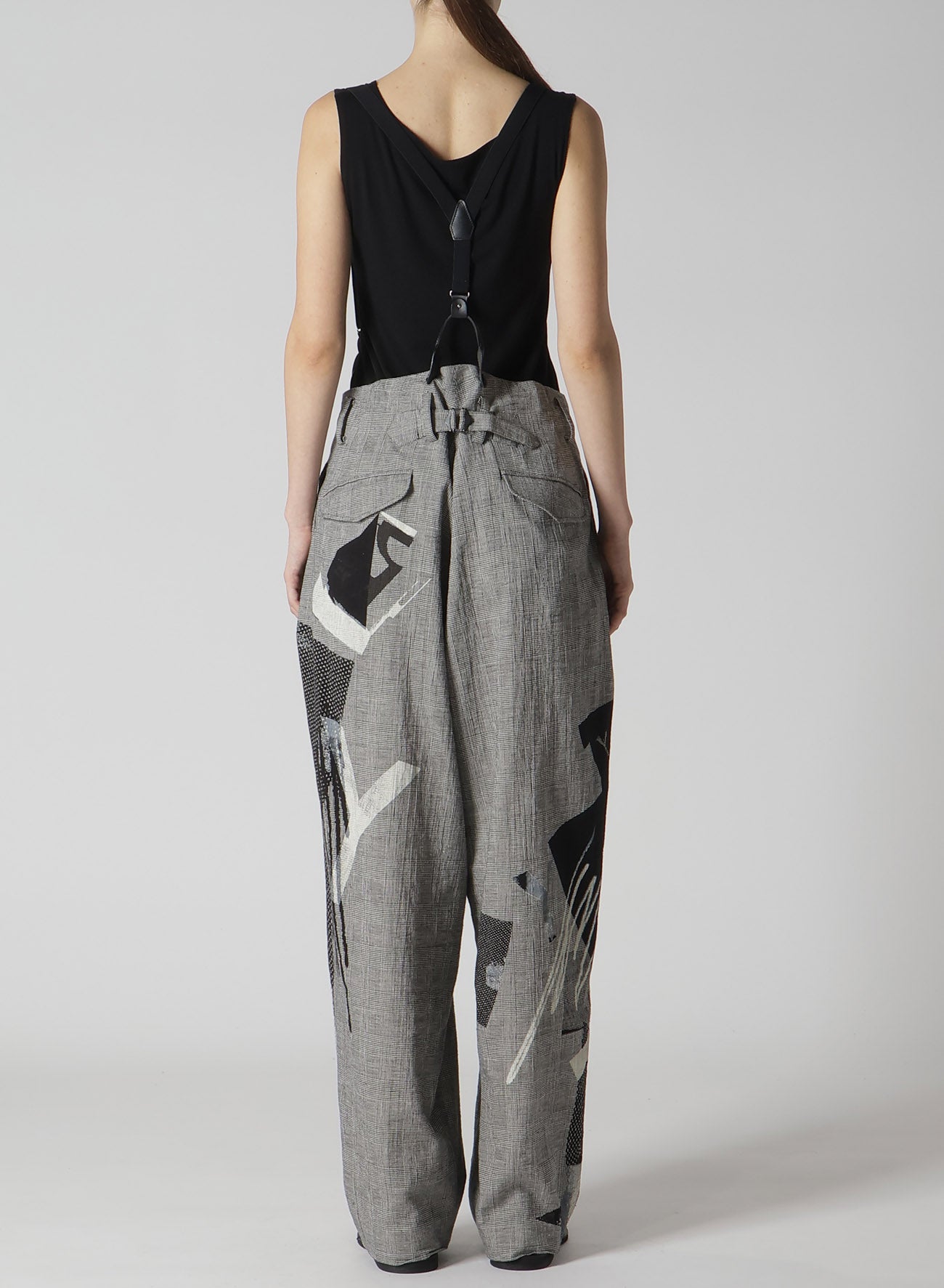 C/LI Plaid Collage Suspenders Pants - Stylish Vintage-Inspired Trousers for Men & Women | Perfect for Casual Outfits, Office Wear & Retro Fashion Looks