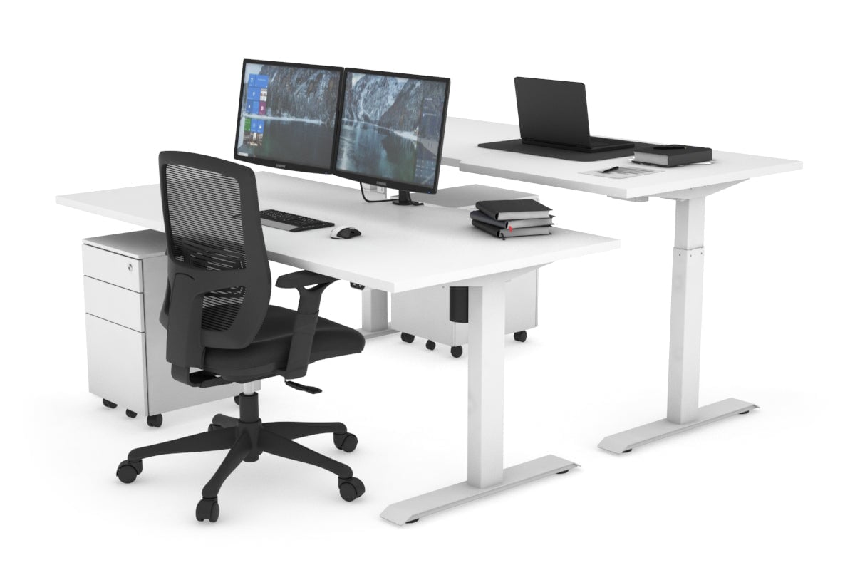 Height Adjustable 2-Person Workbench with Cable Management | 47
