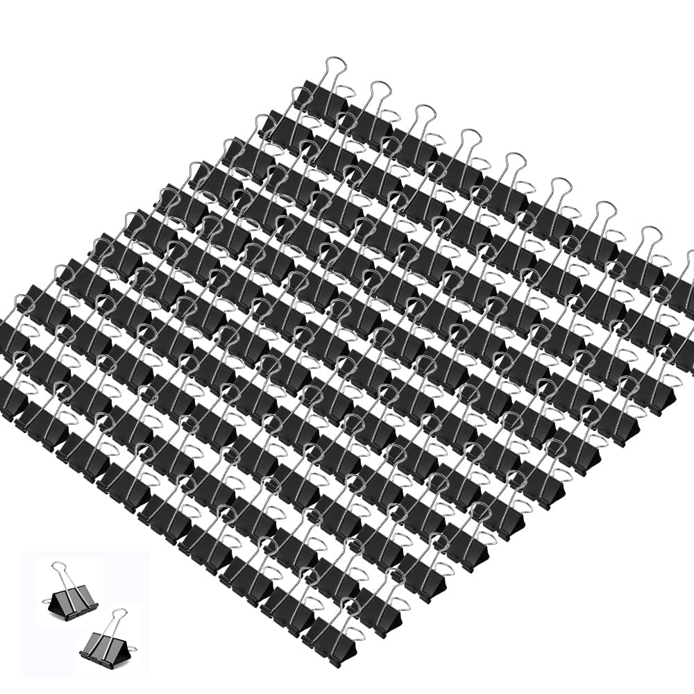 Mini Binder Clips 288 Pack - 5/8 Inch (15mm) Black Small Paper Clips for Office, School & Home Organization - Perfect for Documents, Photos, Notes & Craft Projects