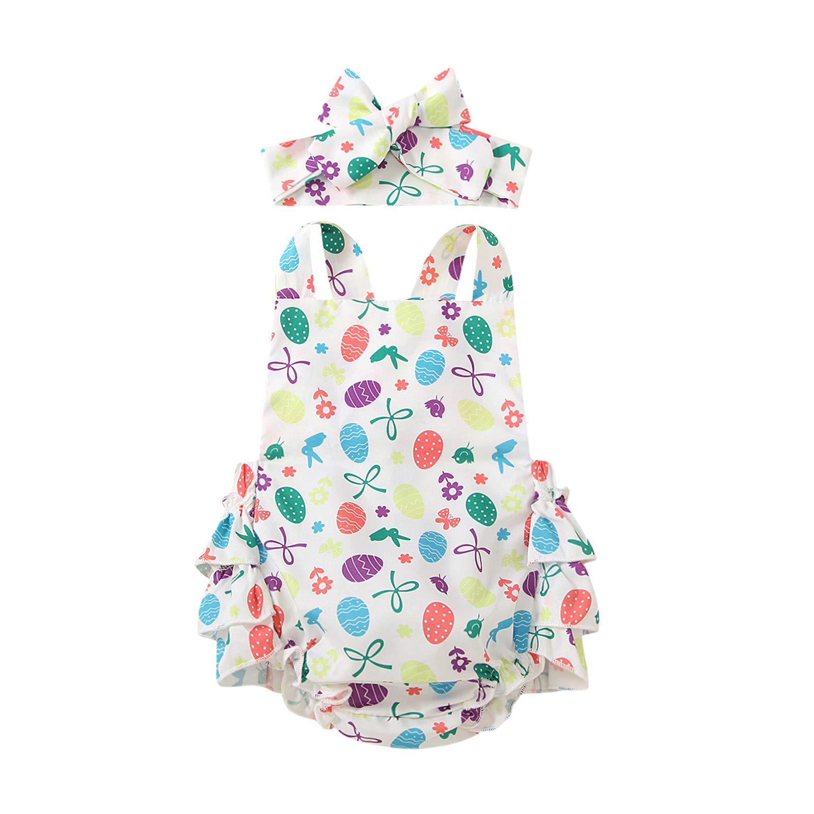 Egg Print Baby Romper & Bodysuit Set - Soft White Infant Clothes for Boys | Perfect for Newborn Photoshoots, Playtime & Everyday Wear