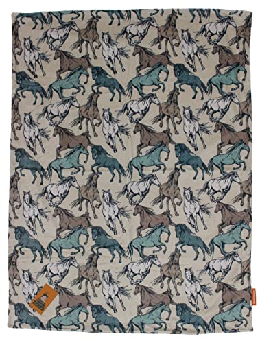 Tan Teal Horses Aztec