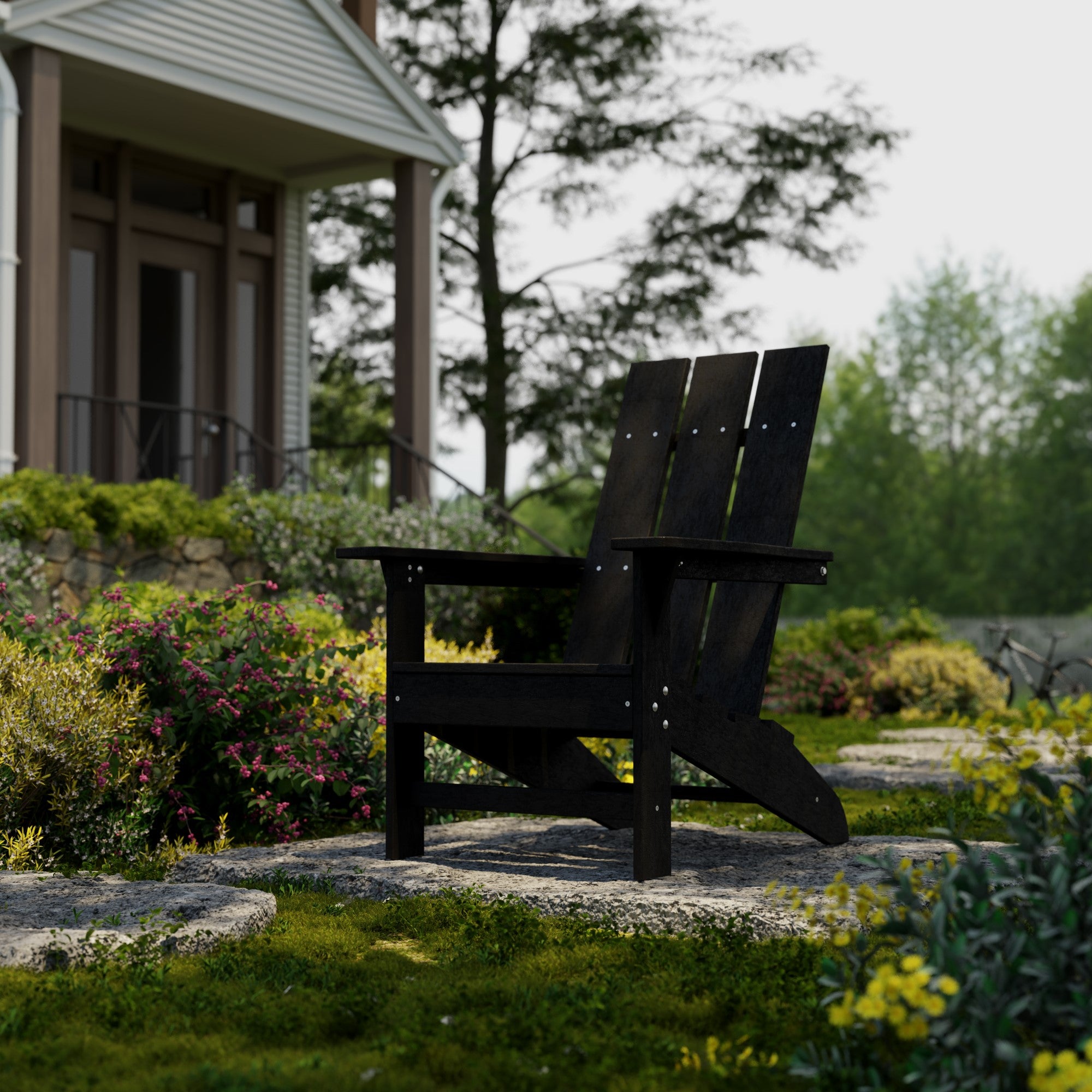 Freedom Modern Adirondack Chair - Weather-Resistant Outdoor Lounge Chair for Patio, Garden & Poolside Relaxation | Comfortable & Durable Polywood Furniture