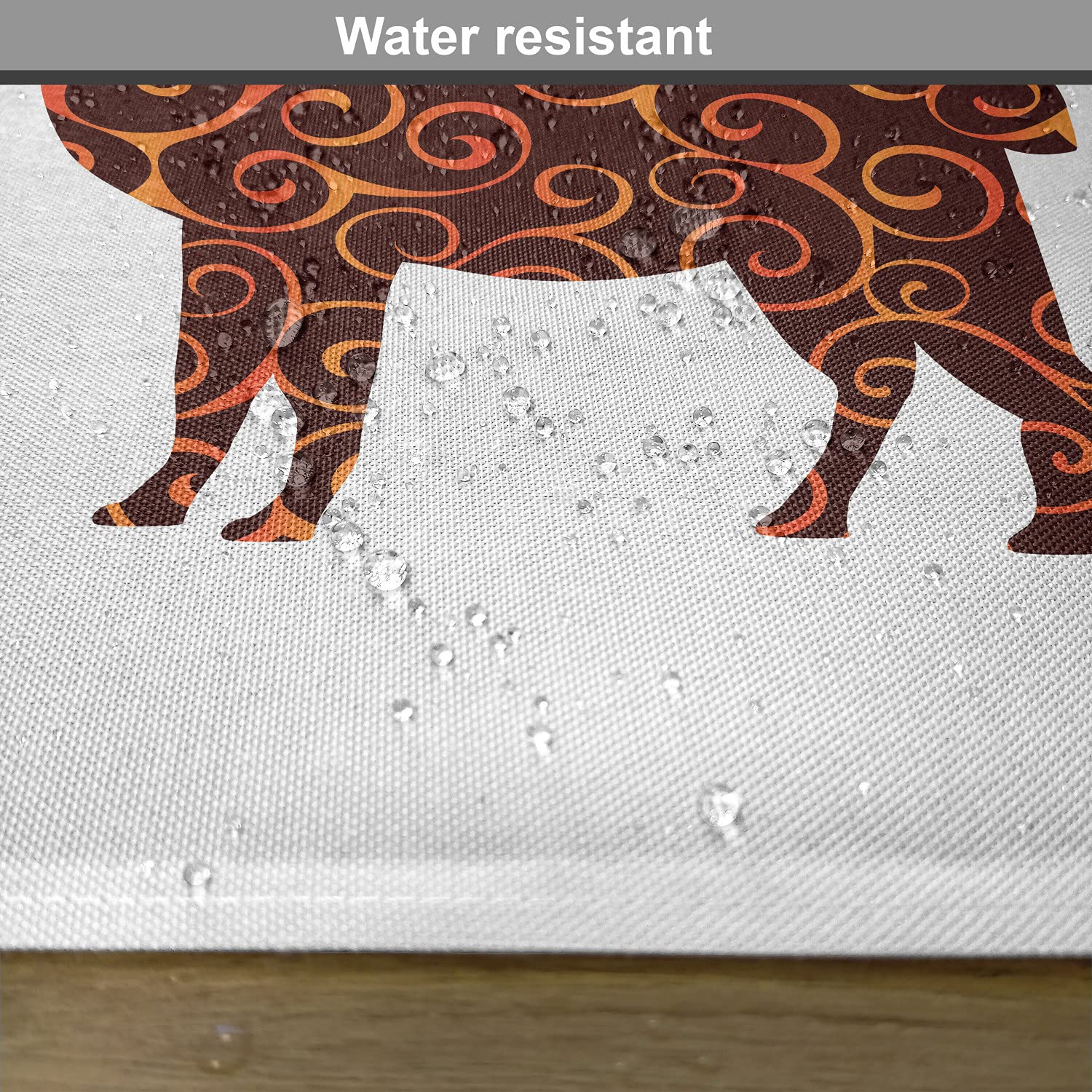 Ambesonne Llama Place Mats Set of 4 - Abstract Alpaca Design with Swirled Lines, Washable Fabric Table Mats for Dining Room & Kitchen Decor in Orange Brown | Perfect for Holiday Dinners, Family Gatherings & Southwestern Theme Parties