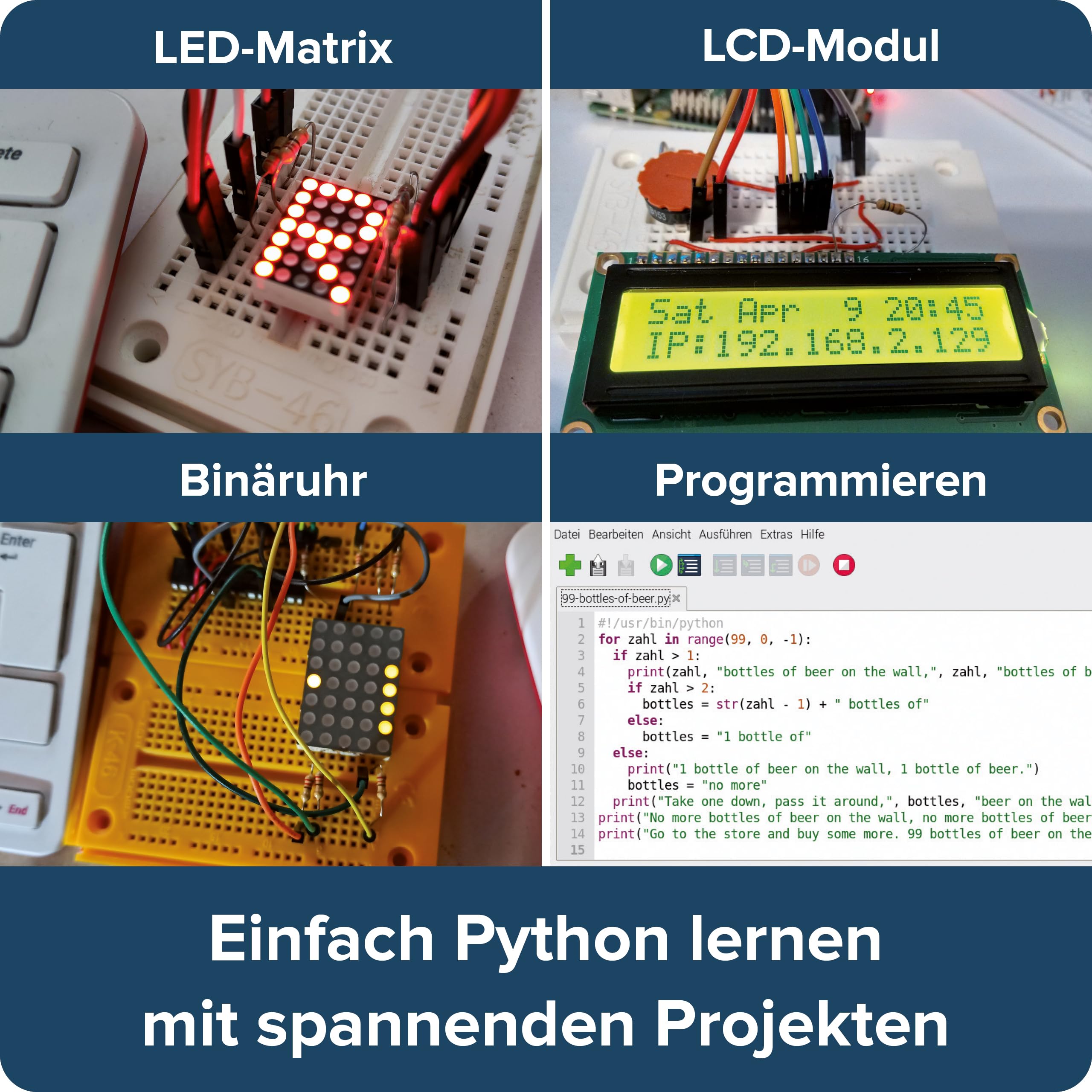 Mach's einfach Maker Kit Python - DIY Coding Starter Kit for Beginners | Learn Python Programming with Hands-On Projects | Perfect for STEM Education & Home Learning