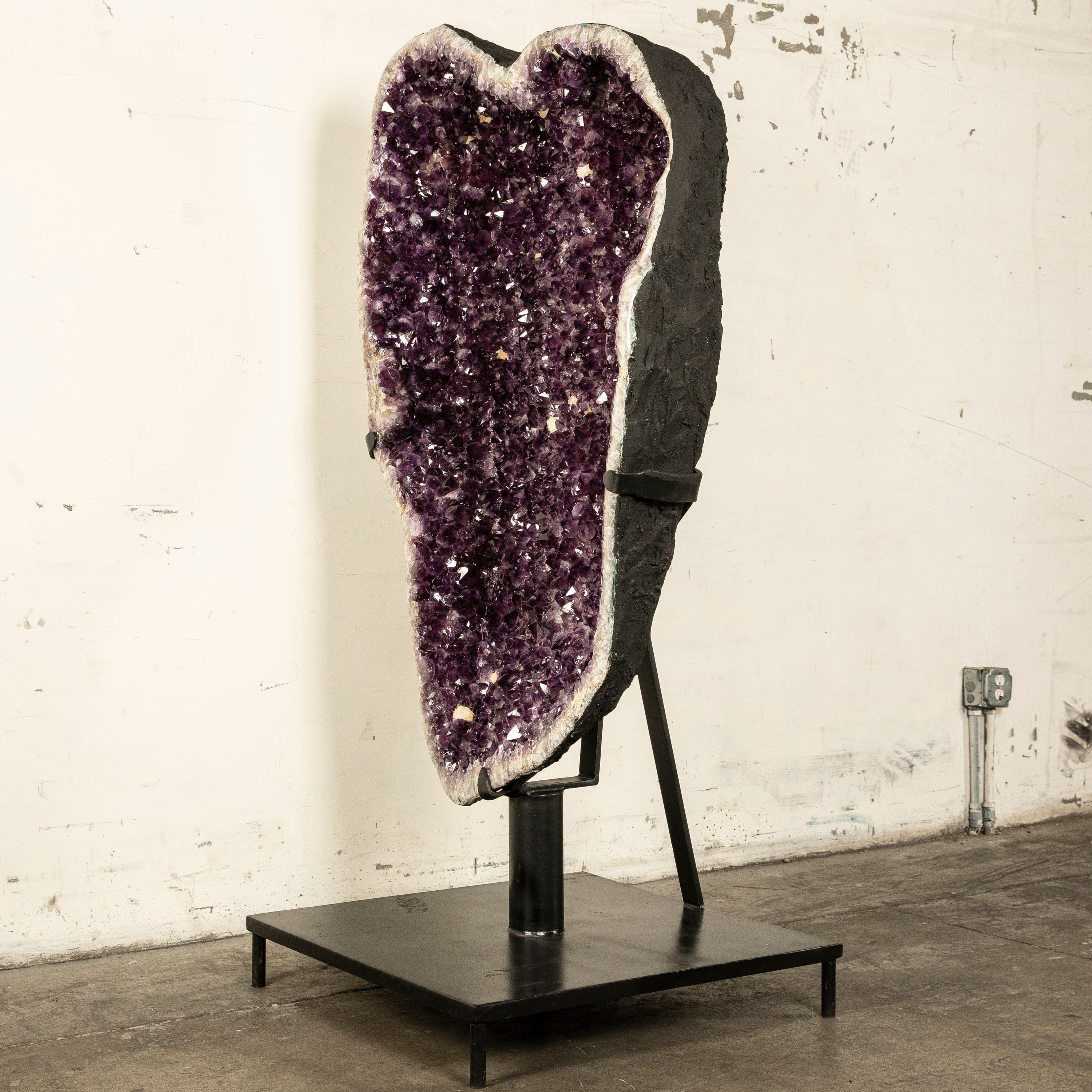 Natural Amethyst Geode Crystal Cluster - 73 Inches Tall, 719 lbs - Large Healing Stone for Home Decor, Meditation & Spiritual Gifts