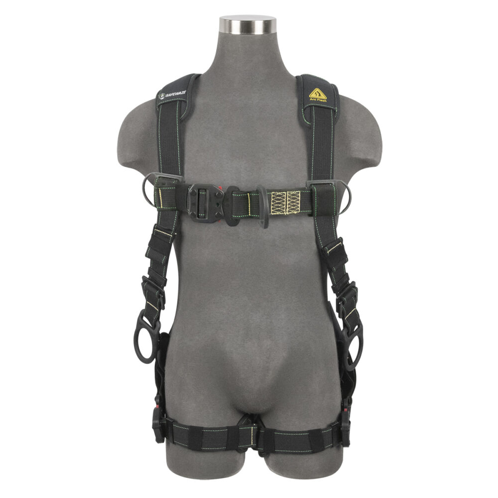 Arc Flash Full Body Harness with DE 3D, DE QC Chest, DE FD & DE QC Legs - Industrial Safety Equipment for Electrical Workers & Construction Sites