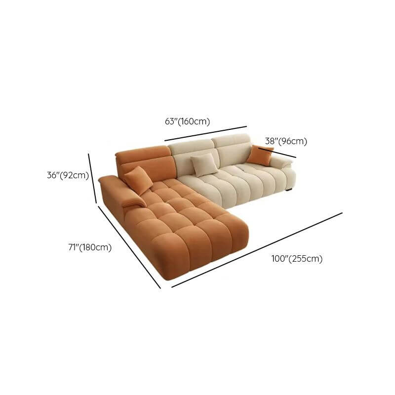 Modern L-Shaped Sectional Sofa with Chaise Lounge - Solid Pine Wood Frame, Left-Facing Design & Hidden Support - Perfect for Living Room, Home Theater, and Small Spaces