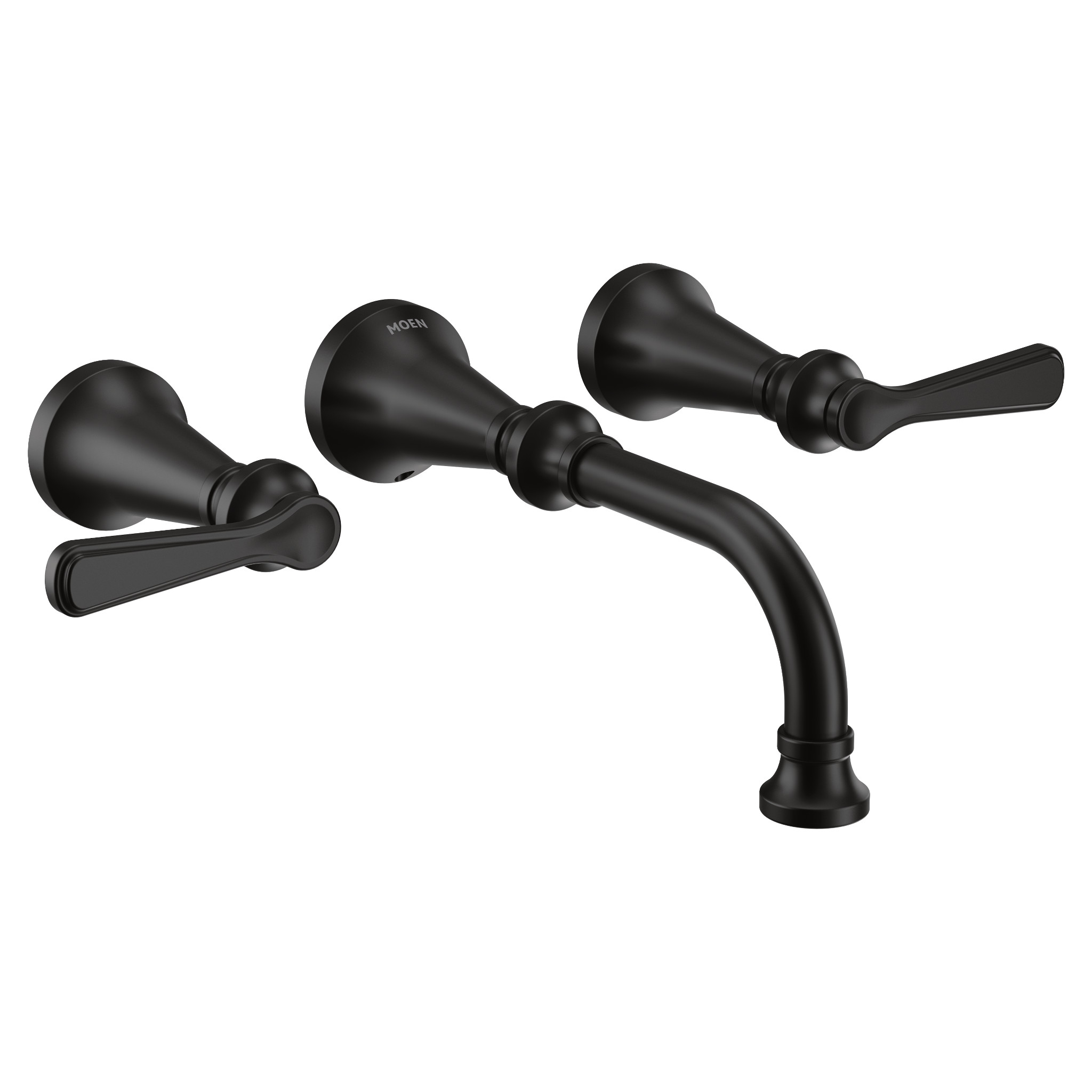 Colinet Chrome Two Handle Wall Mount Bathroom Faucet - Modern Waterfall Spout Design for Bathroom Sink, Vanity, and Powder Room Installation
