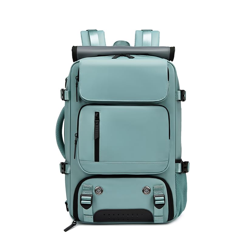 Waterproof 16 Inch Women's Travel Backpack with USB Charging Port & Shoe Compartment - Lightweight Hiking Backpack for Business, Commuting & Outdoor Adventures (Green)