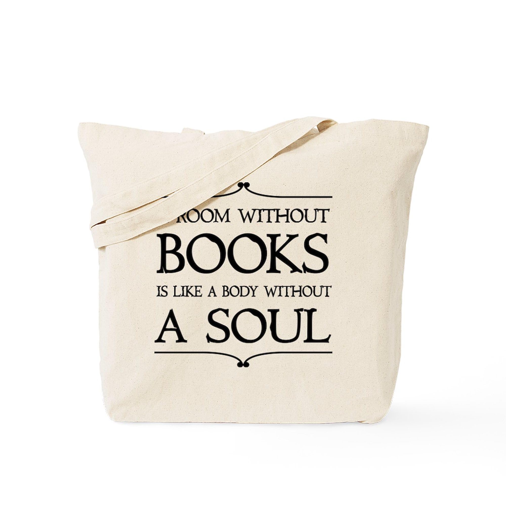 Room Without Books Tote Bag - Natural Canvas Reusable Shopping Bag for Book Lovers, Library Visits & Eco-Friendly Grocery Trips