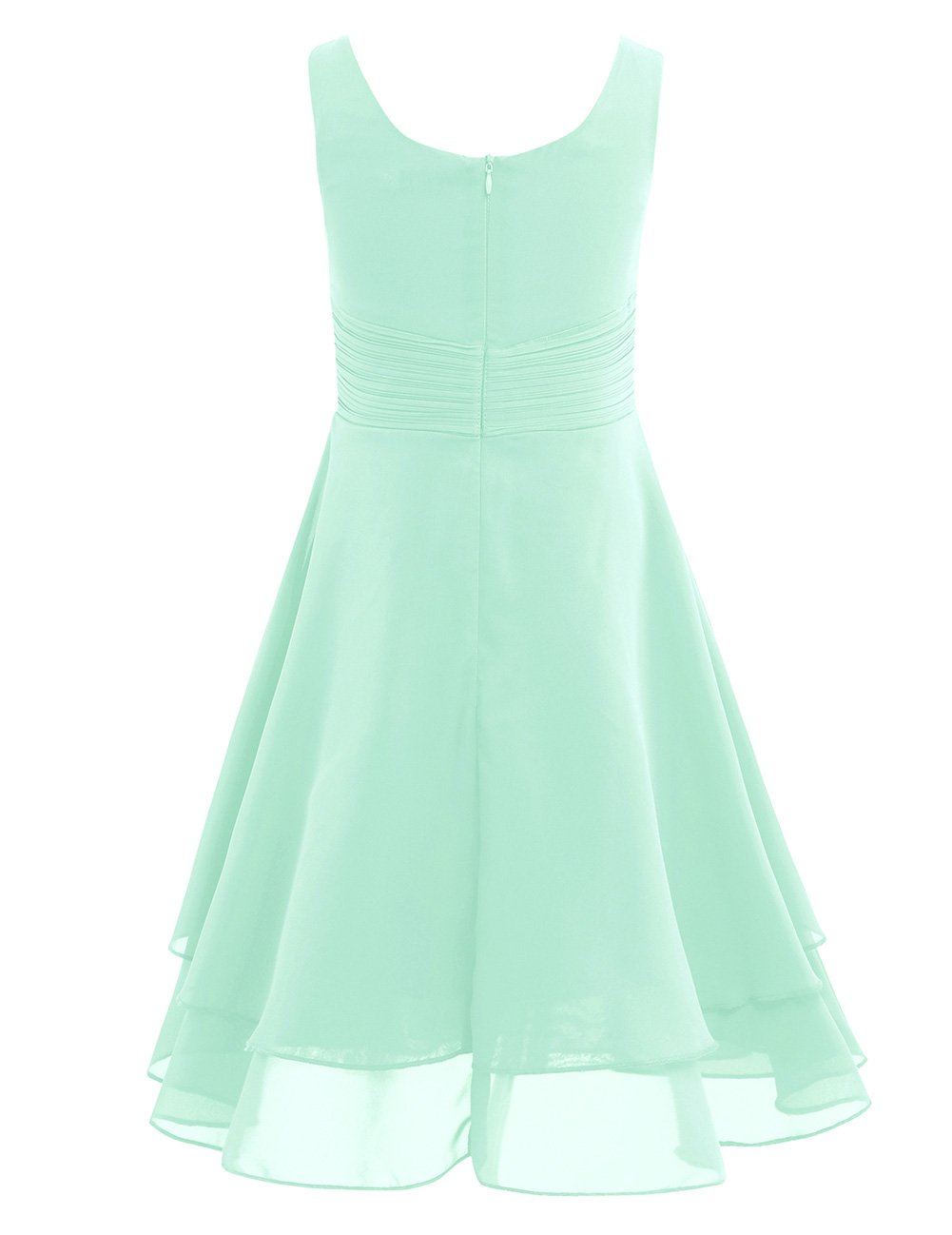 Linjinx Girls Floral Chiffon Flower Girl Dress - Elegant Sleeveless Princess Bridesmaid Gown for Weddings, Pageants & Special Occasions