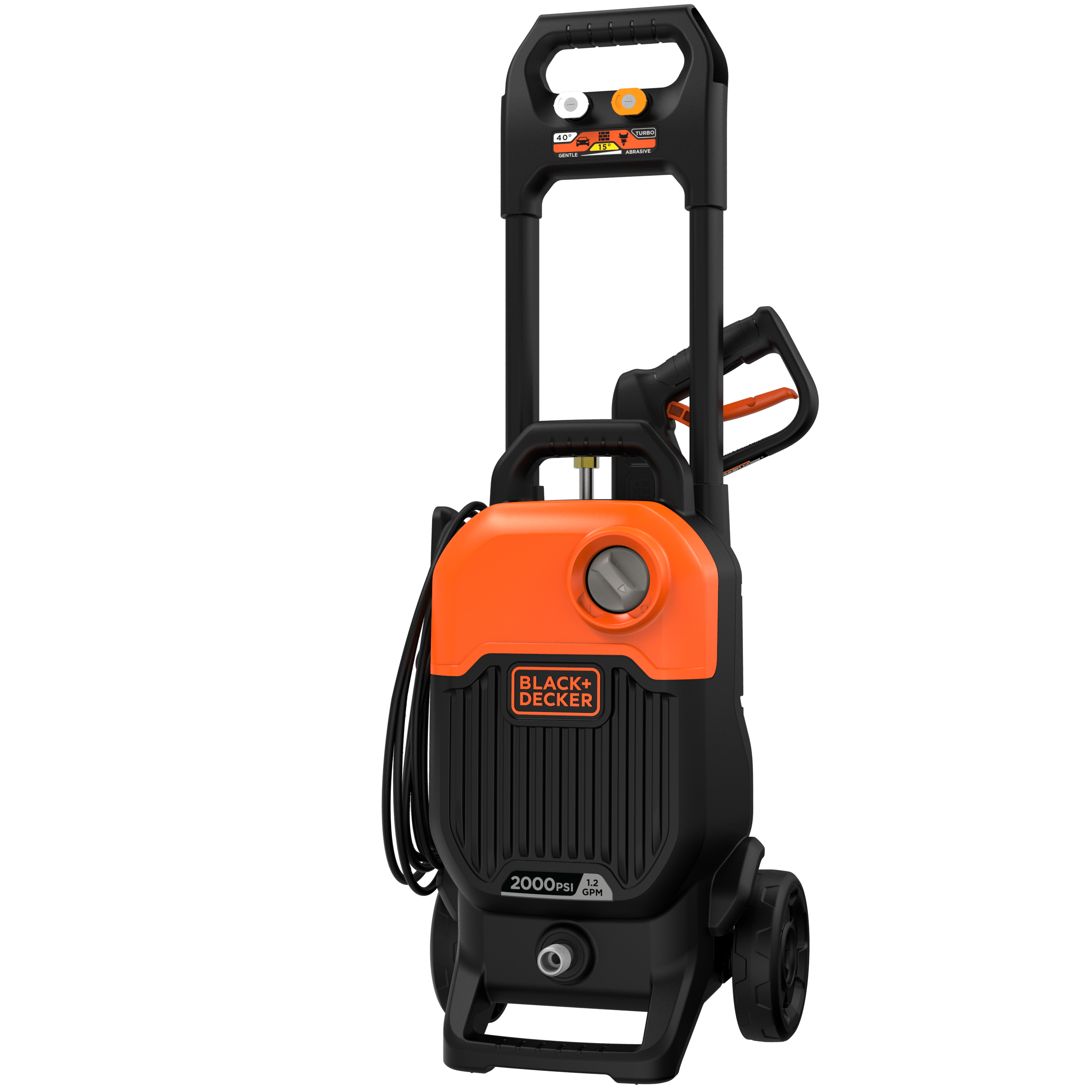 2,000 MAX PSI 1.2 GPM Electric Cold Water Pressure Washer - Powerful Cleaning for Driveways, Decks, Patios & Outdoor Surfaces