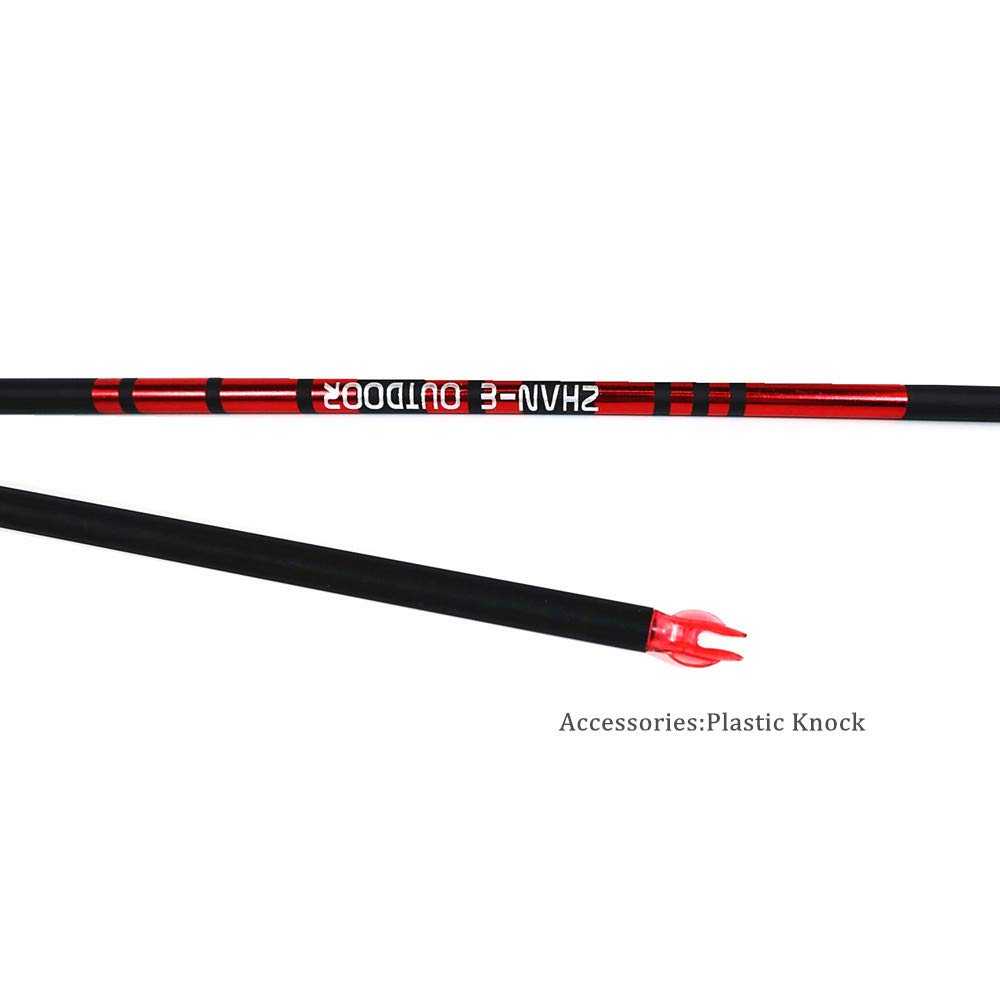500 Spine Practice Archery Target Youth Arrow Shafts with Aluminum Inserts - 12/24 Pack for Compound & Recurve Bows - Perfect for Outdoor Training, Hunting Practice, and Youth Archery Competitions