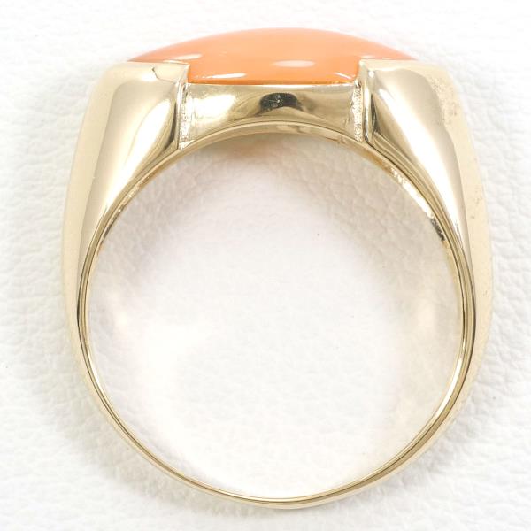 14K Yellow Gold Coral Ring for Women - Size 13.5 - Elegant Statement Jewelry for Weddings, Anniversaries & Special Occasions
