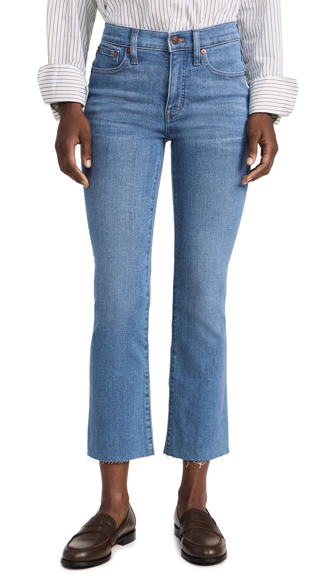 Madewell Women's Mid Rise Kick Out Jeans - Stretch Denim Pants for Comfort & Style | Perfect for Casual Wear, Work & Weekend Outfits