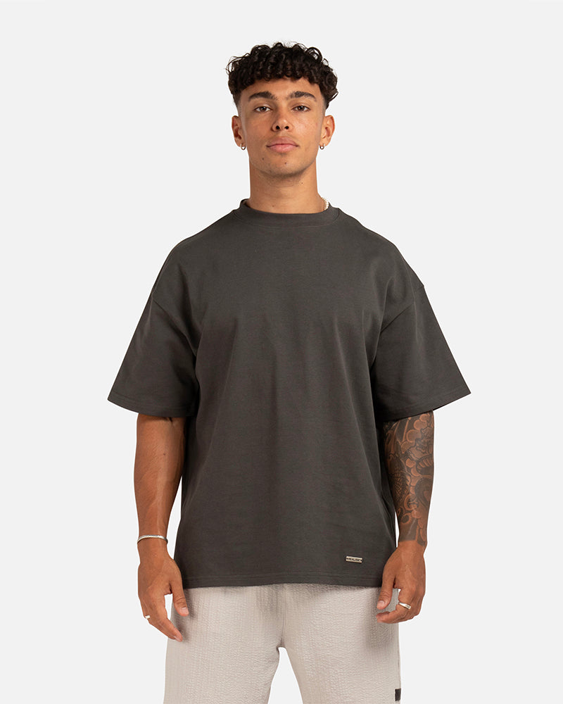 Premium Heavyweight Cotton T-Shirt for Men - SSS Realism Element Tee in Graphite - Ideal for Casual Wear, Gym & Street Style