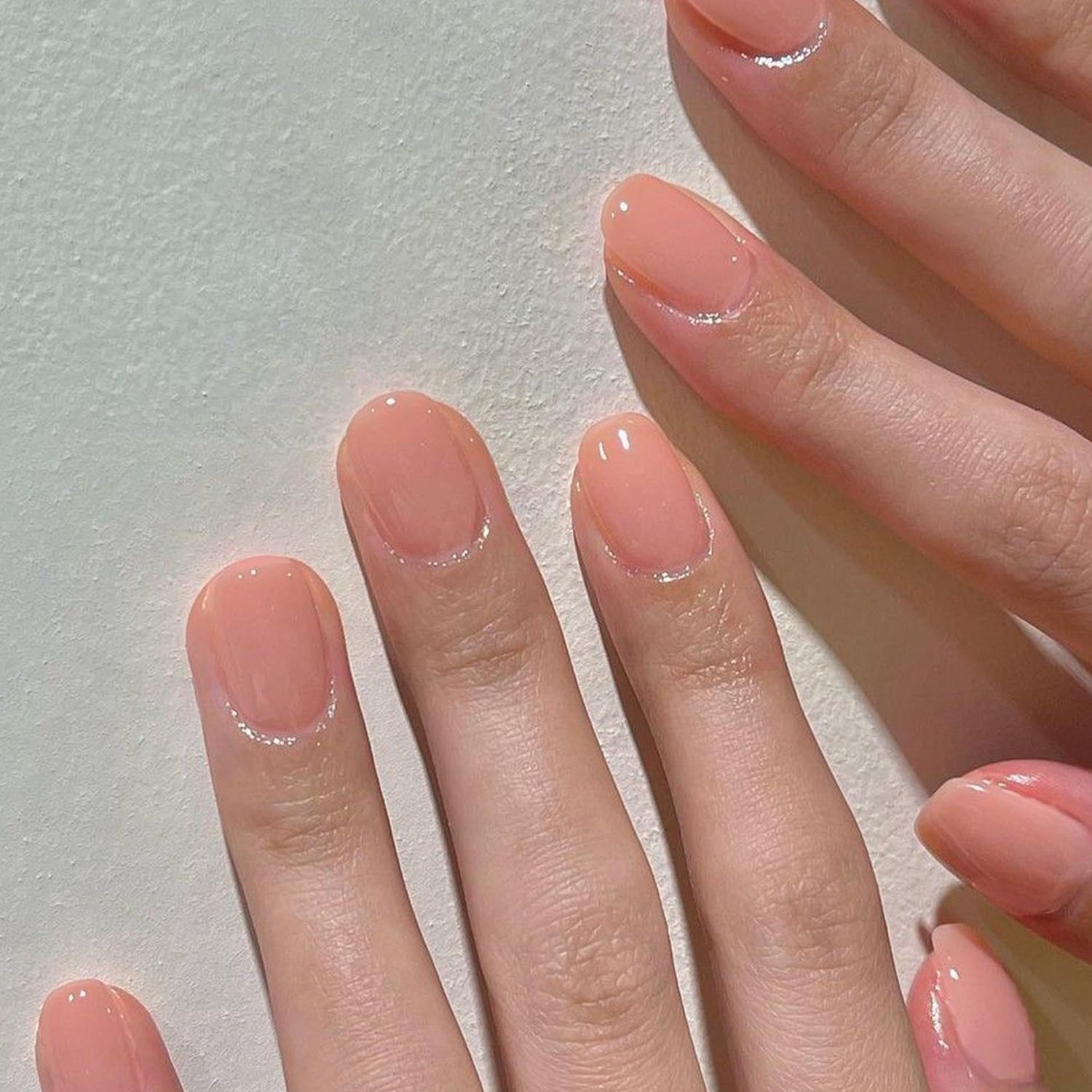 Glamermaid Extra Short Press On Nails - Nude Pink Fake Nails Short Squoval Shape, Natural Round Square Glue On Nails with Glossy Gel Finish | Acrylic Metal False Nail Kits for Women | Reusable Stick On Full Cover Artificial Nails for Daily Wear, Parties & Special Occasions