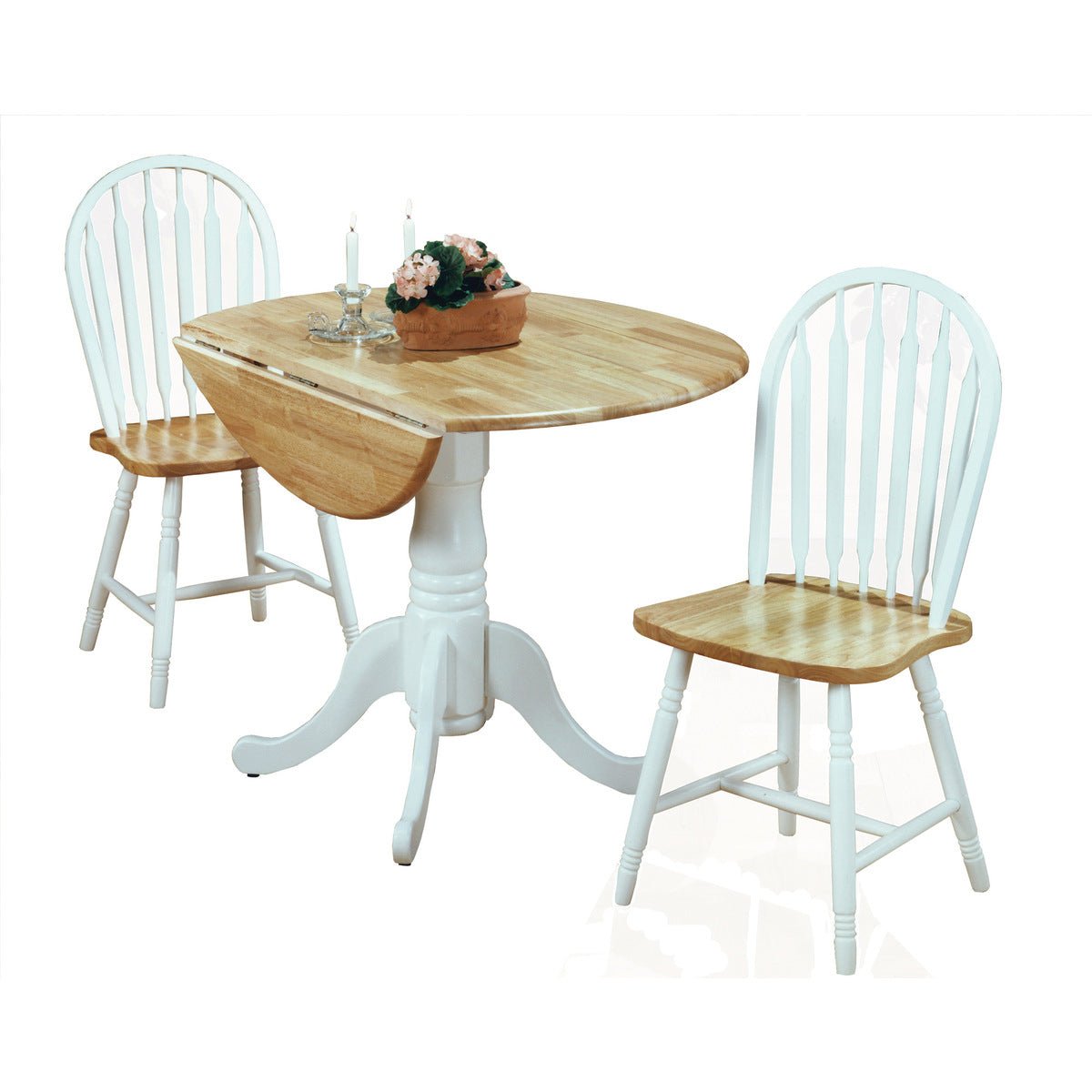 Arrow Back Windsor Chair Set of 2 - Solid Wood Dining Chairs for Kitchen, Dining Room & Office - Traditional Style Home Decor