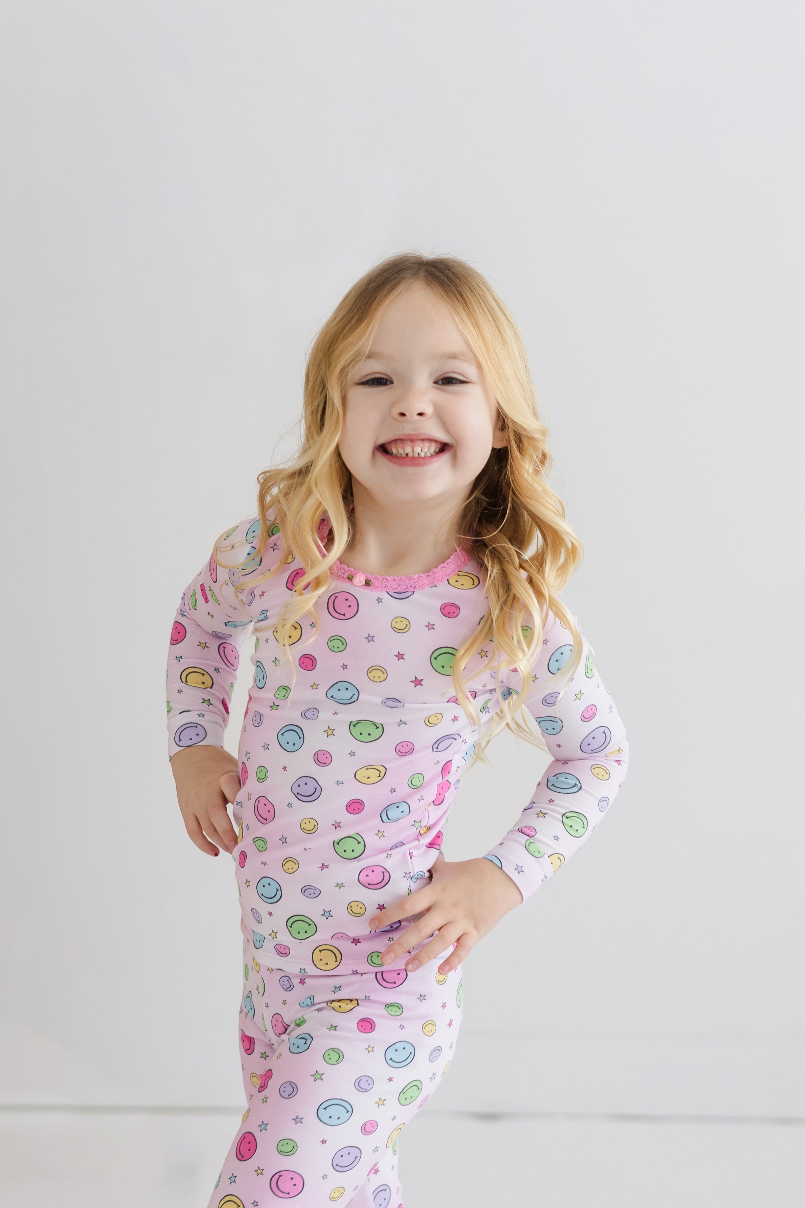 Happy Pink Full Length Set - Women's Matching Loungewear Outfit for Home & Sleep | Soft Comfortable Pajama Set for Relaxation, Yoga, and Cozy Nights
