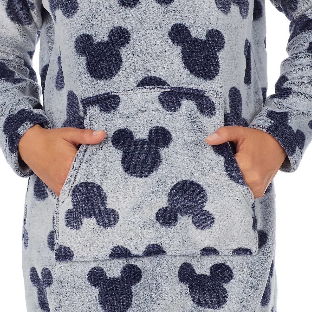 Disney Women's Mickey Mouse Fleece Lounge Hoodie - Cozy Pullover Sweatshirt for Casual Wear, Home Relaxing & Outfits