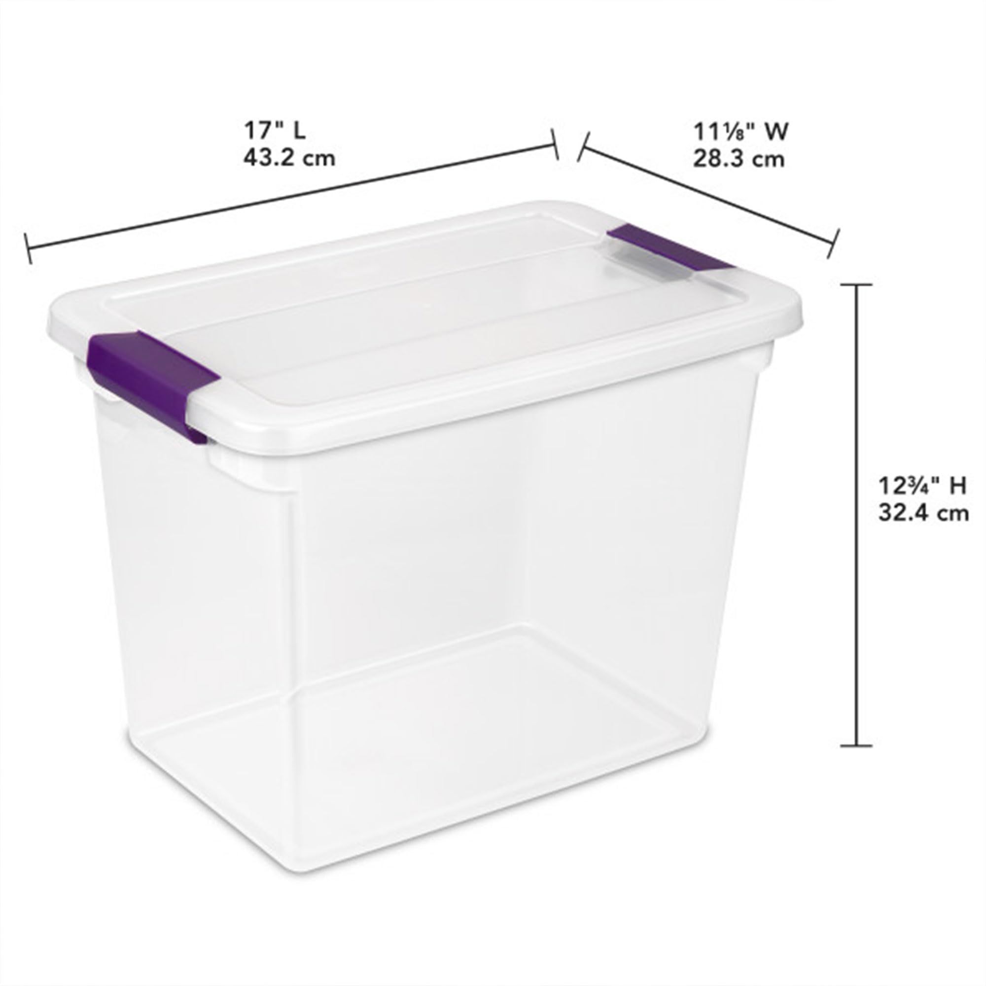 Sterilite 18-Pack ClearView Latch Box, 27 Quart Stackable Plastic Storage Bins with Secure Lids - Organize Home, Office, Closet & Toy Storage - Durable Clear Containers for Easy Identification