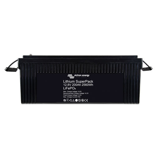 Victron Energy Lithium SuperPack 12.8V 200Ah Battery with M8 Terminals - High Performance Deep Cycle Battery for Solar Systems, RVs, Marine & Off-Grid Power Storage