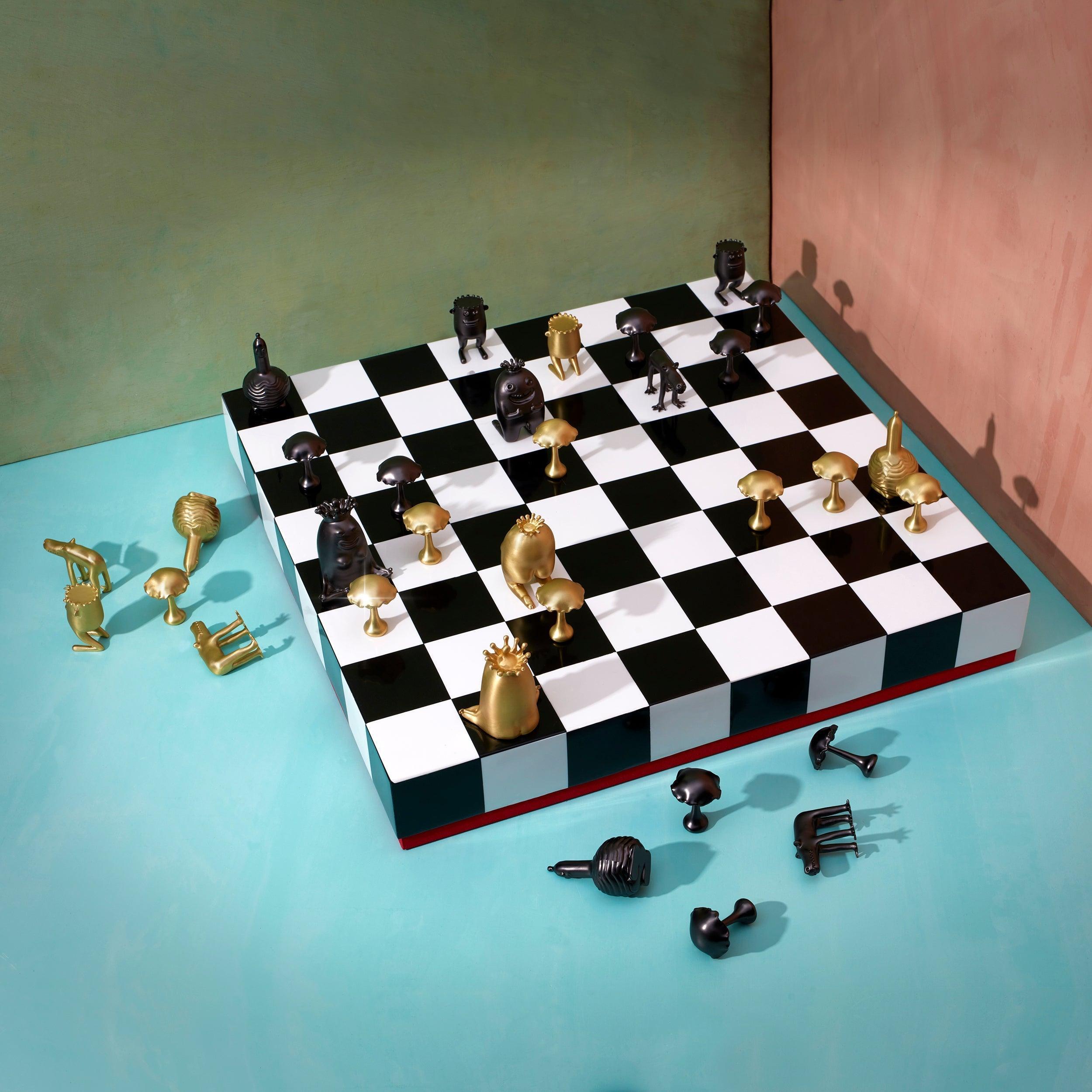Premium Haas Chess Set - Handcrafted Wooden Chess Board with 32 Staunton Pieces - Perfect for Home, Office, and Tournament Play