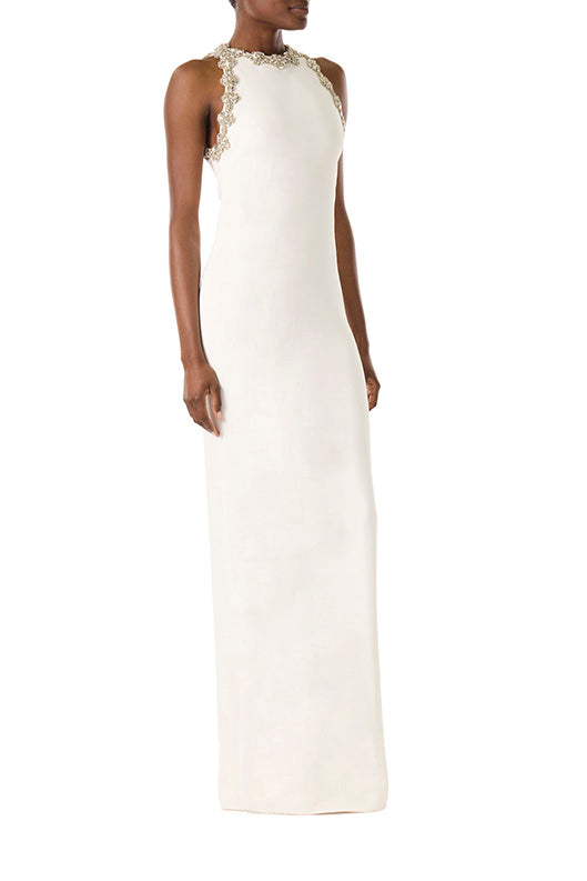 Elegant Sleeveless Jewel Neck Gown - Formal Evening Dress for Prom, Wedding & Special Occasions