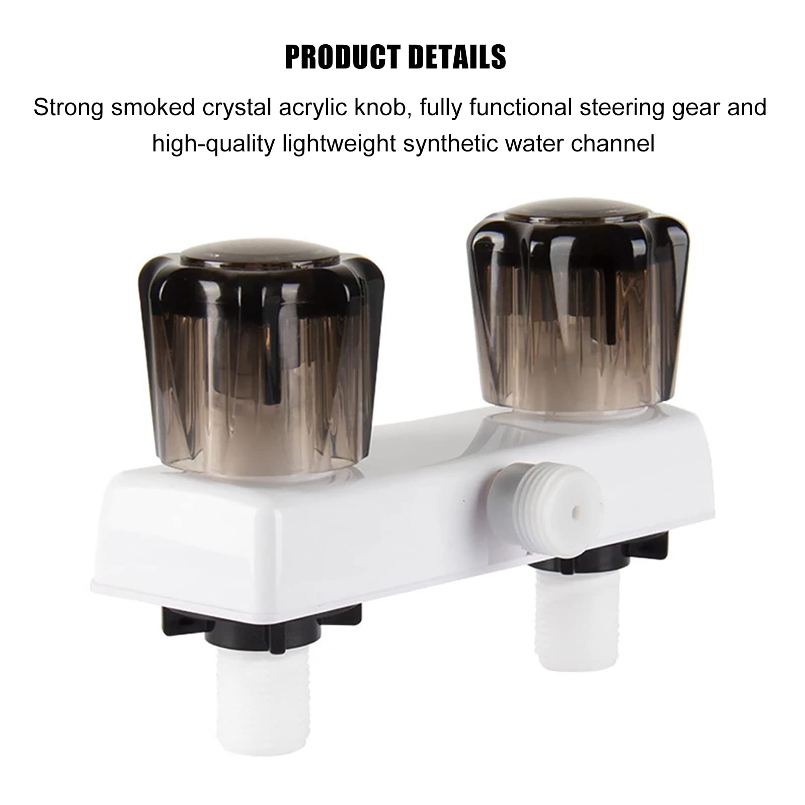 RV Shower Faucet Replacement - Double Knob RV Camper Shower Faucet Valve Diverter in White | Perfect for RV, Camper, Trailer & Motorhome Bathroom Upgrades