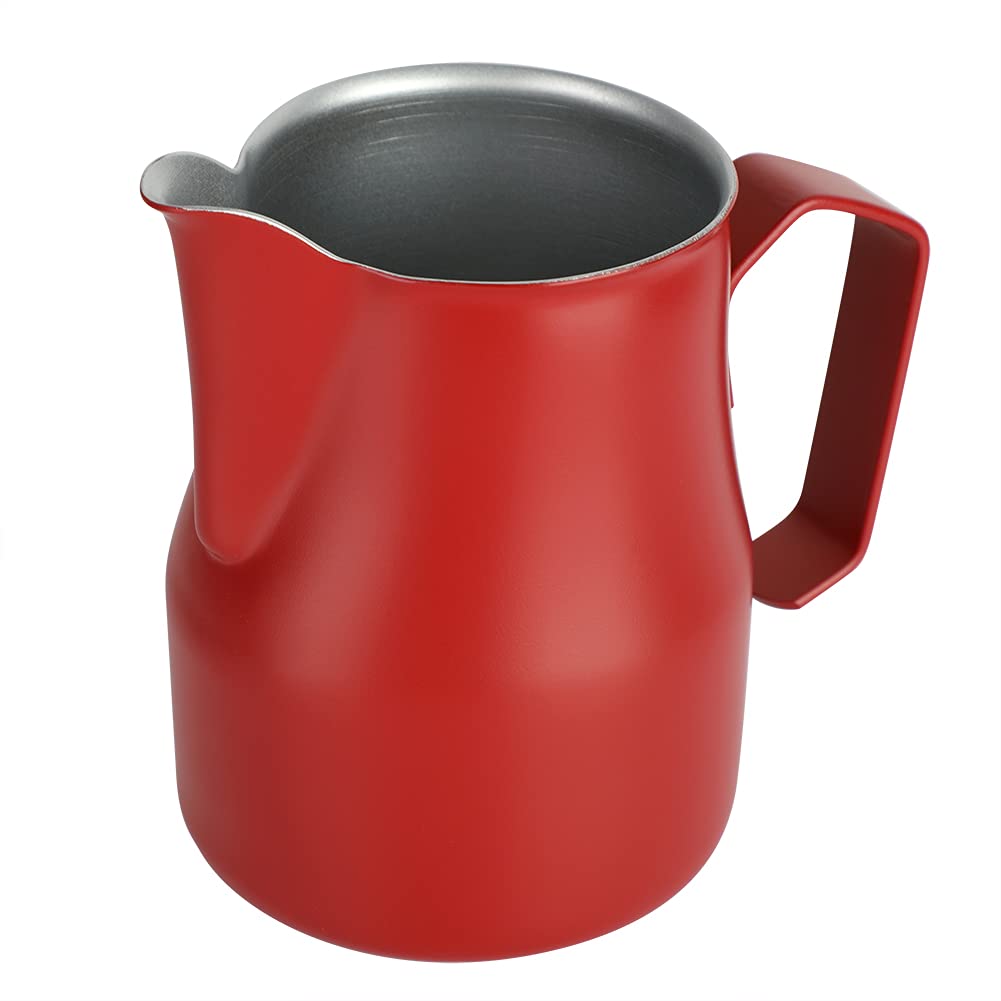 Premium 500ml Stainless Steel Milk Frothing Pitcher for Latte, Cappuccino & Hot Chocolate - Barista-Grade Coffee Frother Jug for Home, Cafes & Restaurants (Red) | Perfect for Creating Silky Microfoam & Latte Art