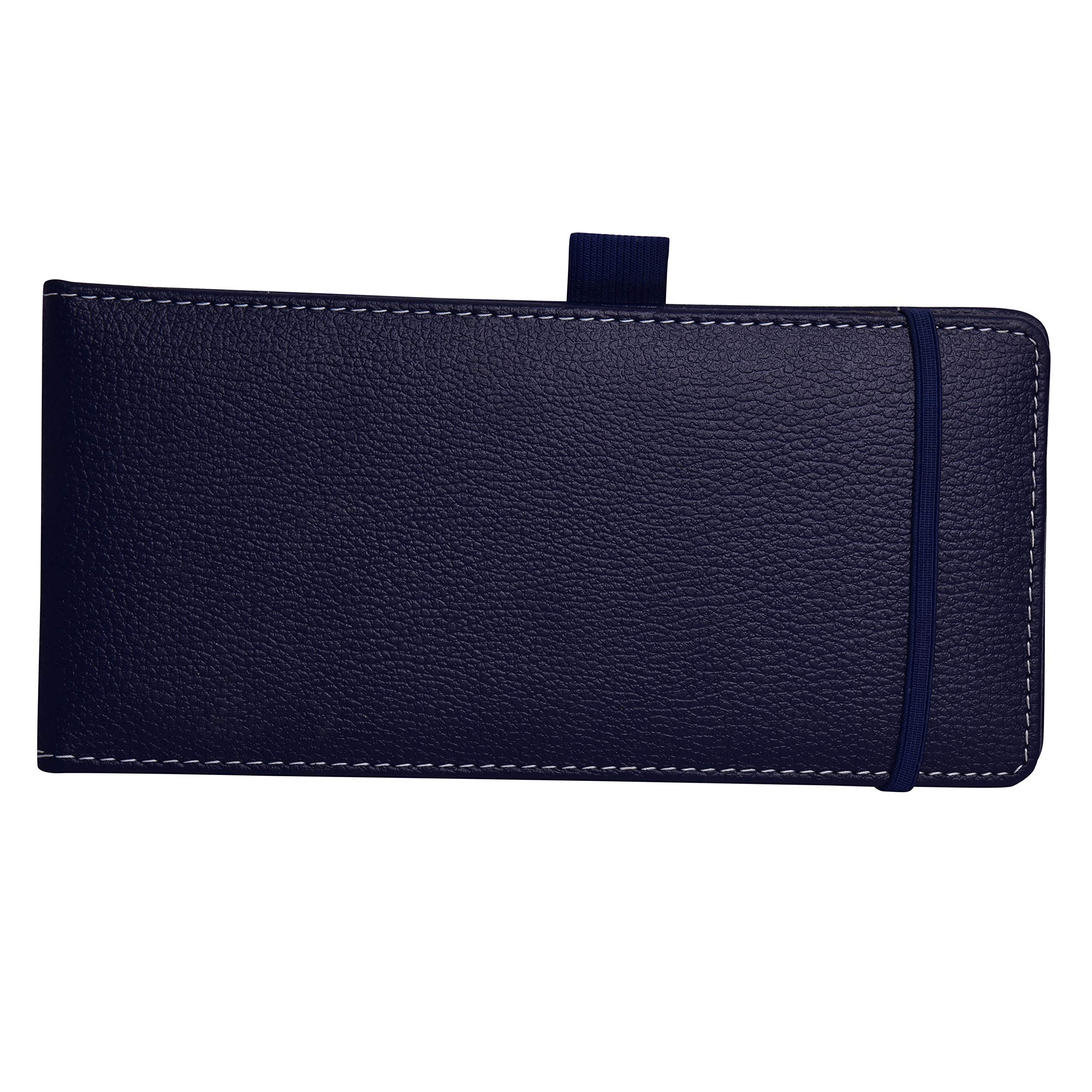 Genuine Leatherette Checkbook Holder & Card Organizer - Navy Blue Wallet for Checks, Credit Cards, and IDs | Perfect for Office, Travel, and Everyday Use