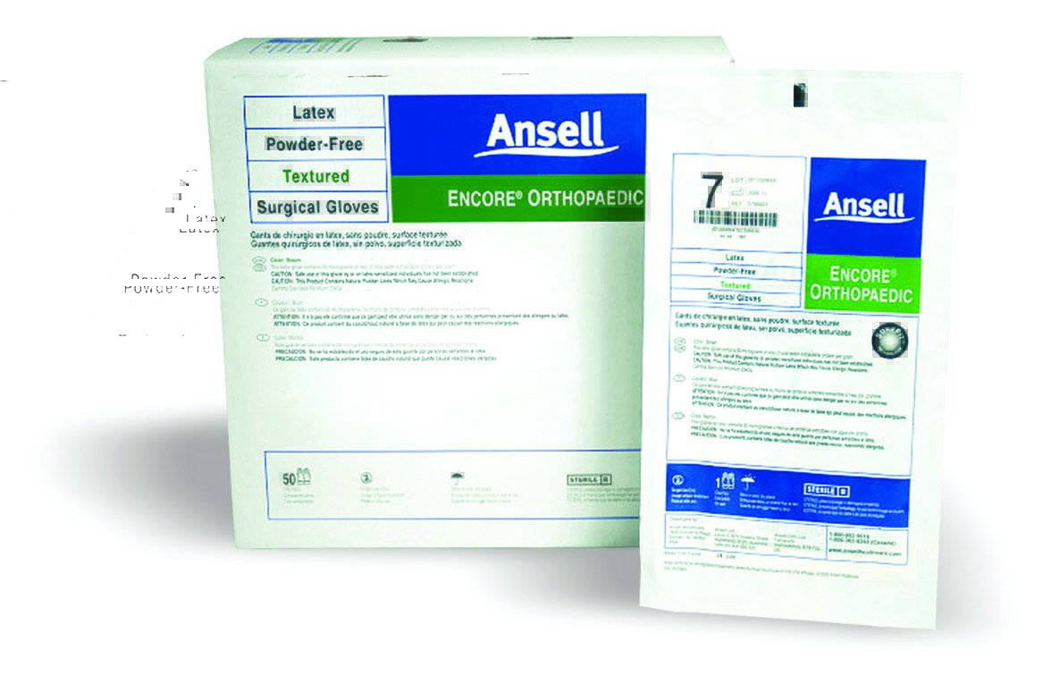 Encore Latex Orthopedic Surgical Gloves - Powder-Free, Disposable, Latex Exam Gloves for Medical, Dental, and Tattoo Use - Ideal for Healthcare Professionals, First Aid, and Hygiene Protection