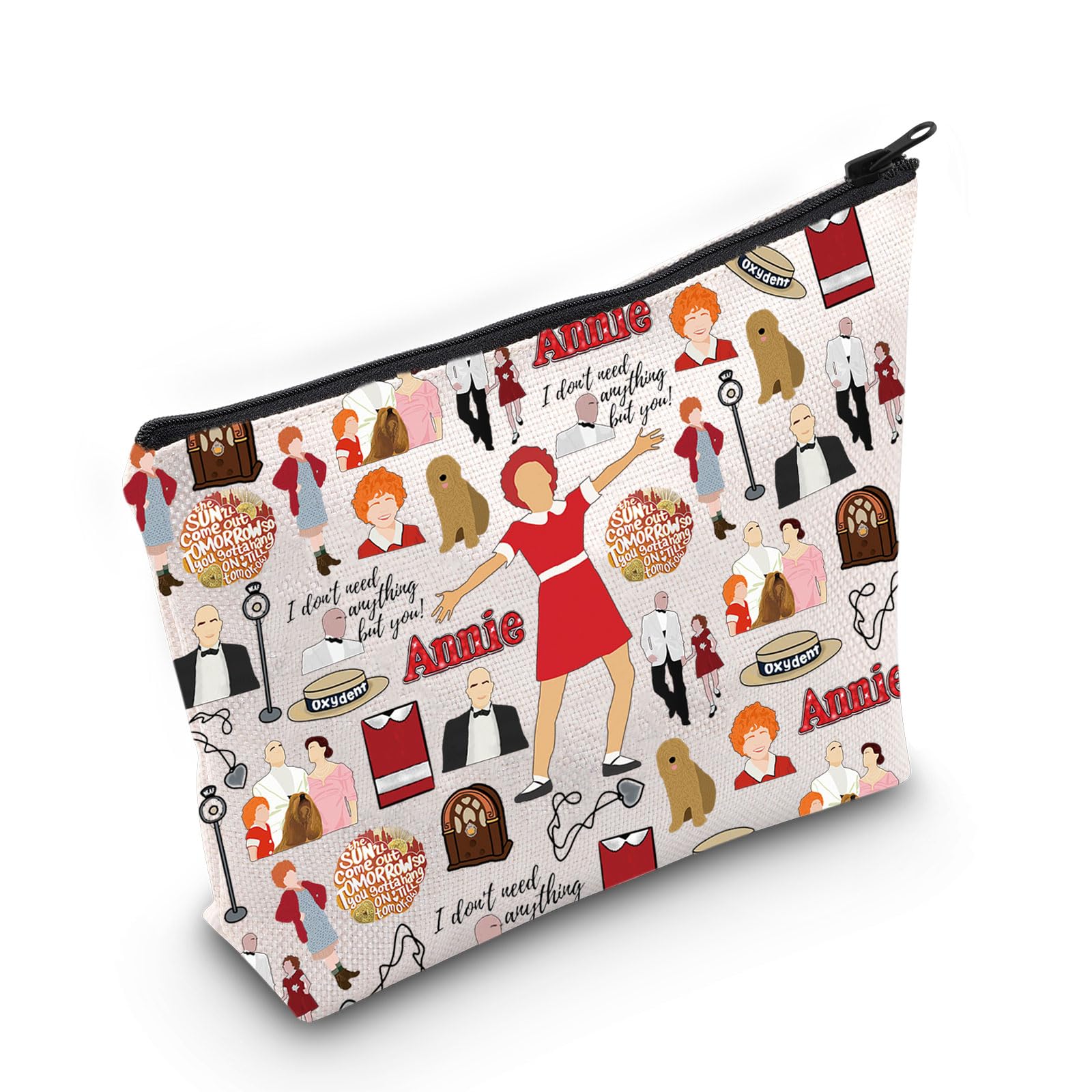 Annie Musical Toiletry Bag - Waterproof Zippered Cosmetic Pouch for Travel & Makeup Storage - Perfect Gift for Annie Movie Fans - Inspired by Annie & Grace - Great for Theater, School, Gym & Vacation Essentials