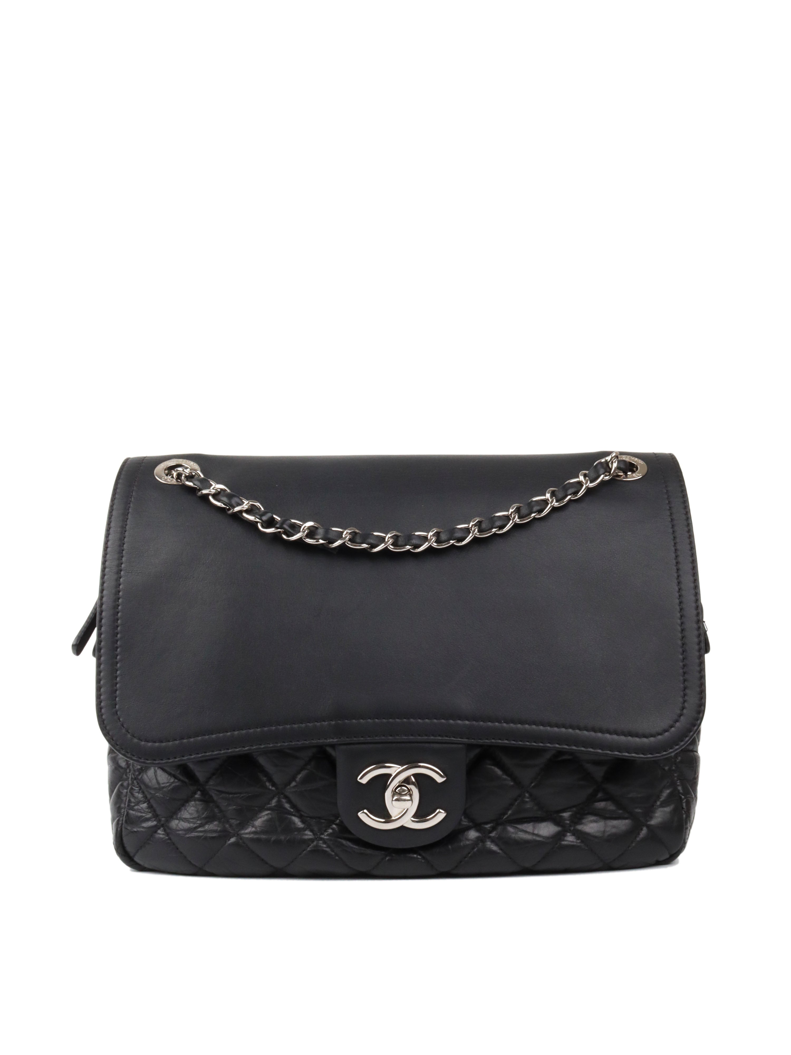 Chanel Black Wrinkled Quilted Leather Flap Bag Crossbody Purse for Women | Luxury Designer Handbag for Evening Parties, Date Nights & Special Occasions