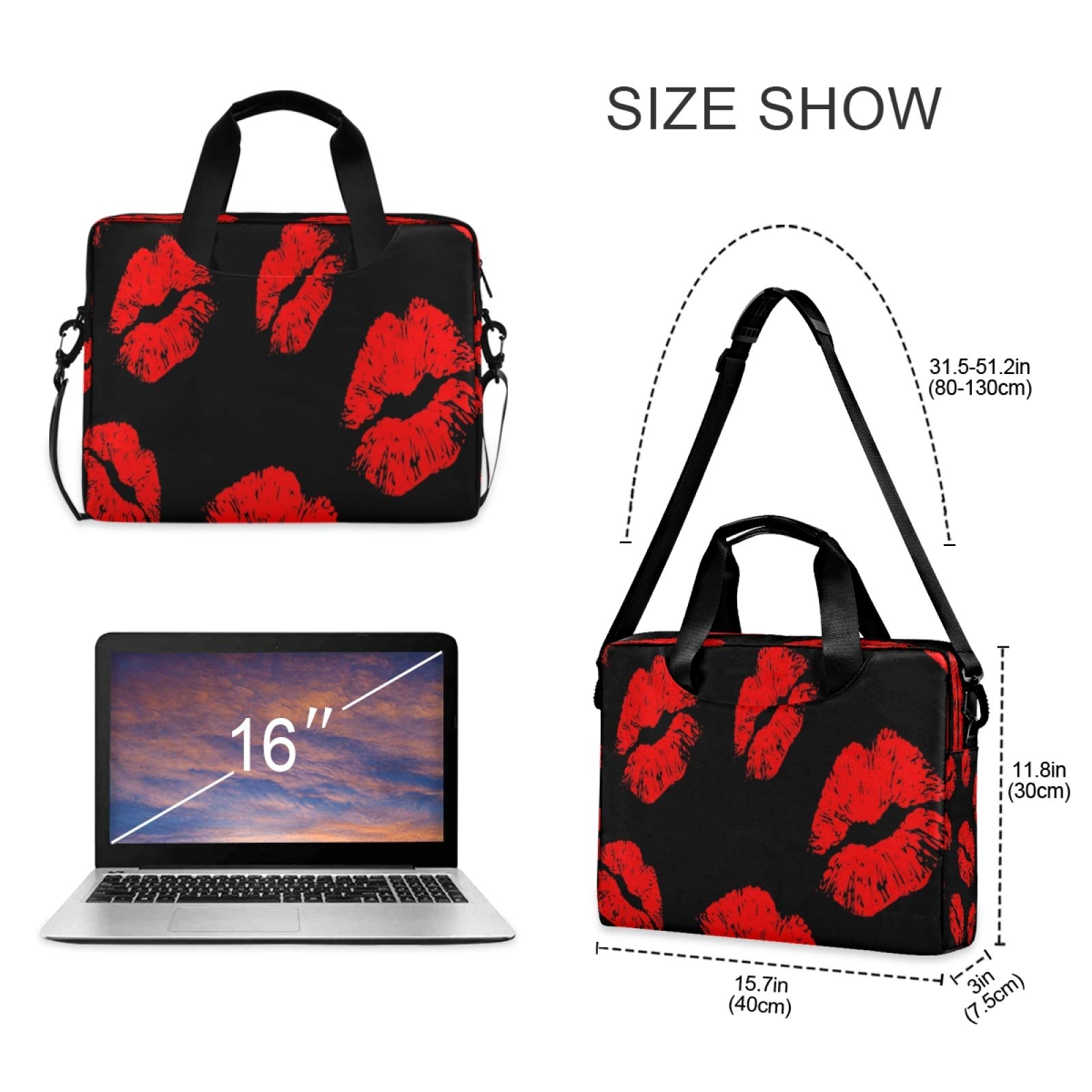 Premium Laptop Bag for 13-15.6 Inch Laptops - Lightweight Computer Carrying Case with Stylish Pattern, Perfect for Work, School & Travel