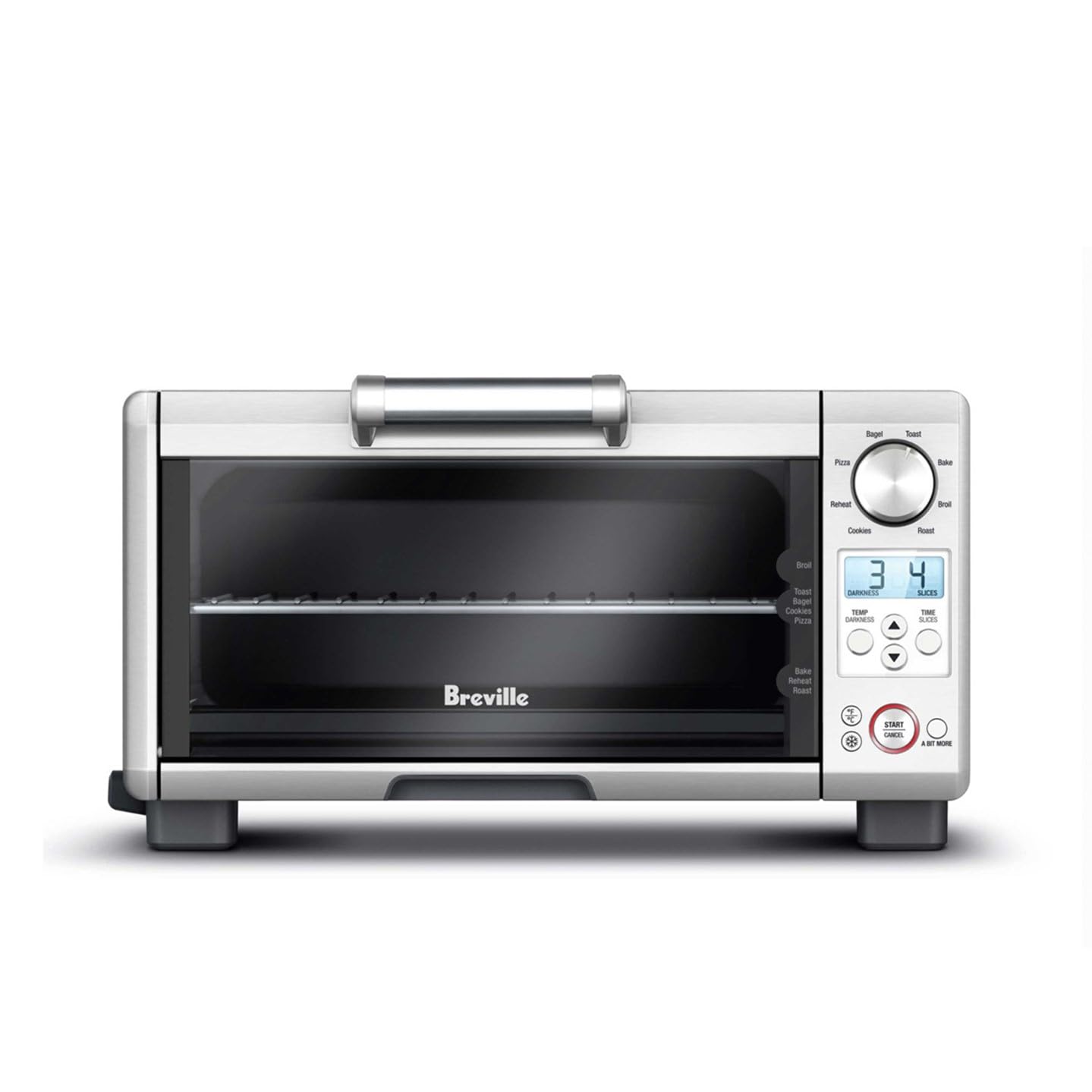 Breville Mini Smart Oven BOV450XL - Compact Countertop Convection Toaster Oven with 4 Cooking Functions, Brushed Stainless Steel - Perfect for Small Kitchens, Dorms & Baking Cookies, Pizza, Toast