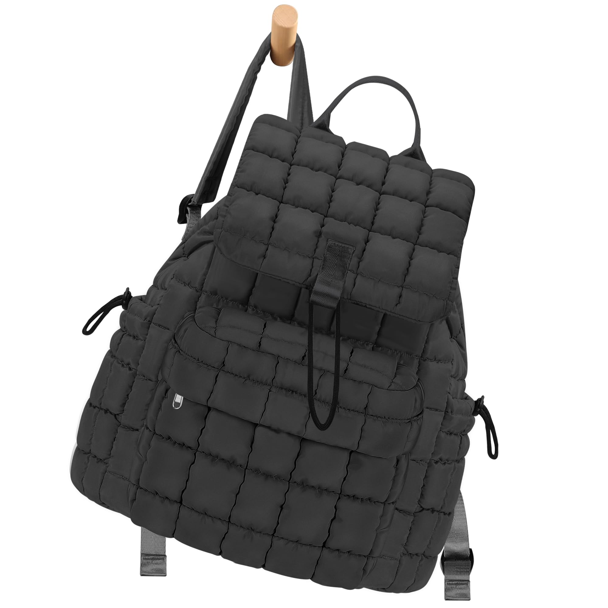 Lightweight Puffer Quilted Travel Backpack for Women - Small Casual Daypack Purse with Fashionable Design - Perfect for Daily Use, Work, School & Weekend Getaways - Grey