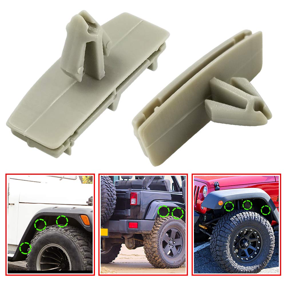 50-Pack Jeep Fender Clips & Flare Clips - Compatible with Wrangler JK, JL, Liberty, Gladiator & Dodge Nitro - Replaces OEM #55157055-AA, 55157065-AA, 68039280-AA - Perfect for Off-Roading & Vehicle Maintenance
