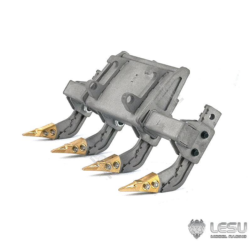 Customized LESU 1:14 Scale RC Hydraulic Aoue LT5 Tracked Skid Steer Loader - Metal RTR Model with Fork, Bucket, Sieve Bucket, Gripper Clamp & Trailer Upgrade Parts - Perfect for Construction Simulation, RC Hobbyists & Collectors