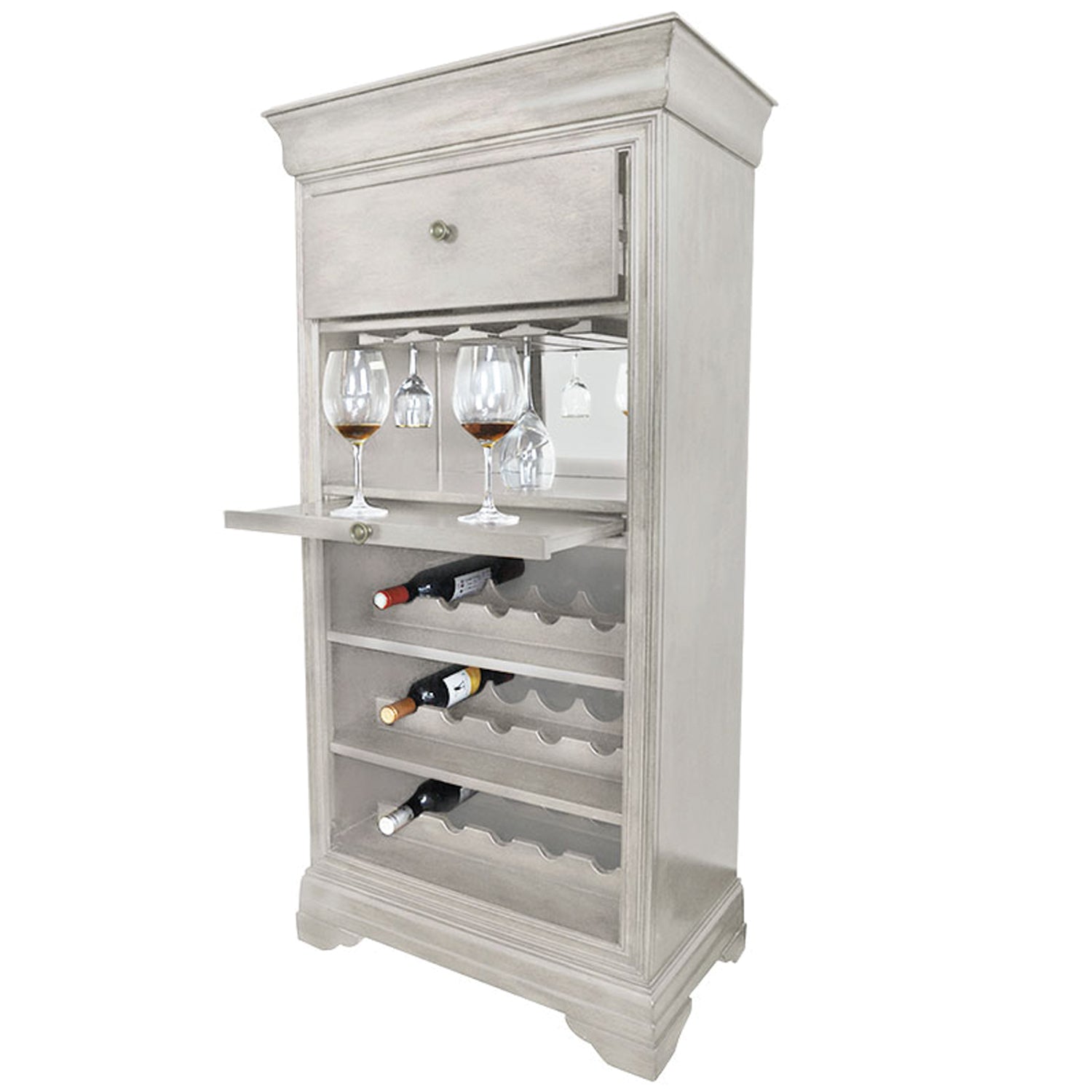 Stylish Bar Cabinet with Wine Bottle Rack - Modern Home Bar Furniture for Living Room, Dining Room & Entertainment Spaces - Perfect for Wine Storage & Display