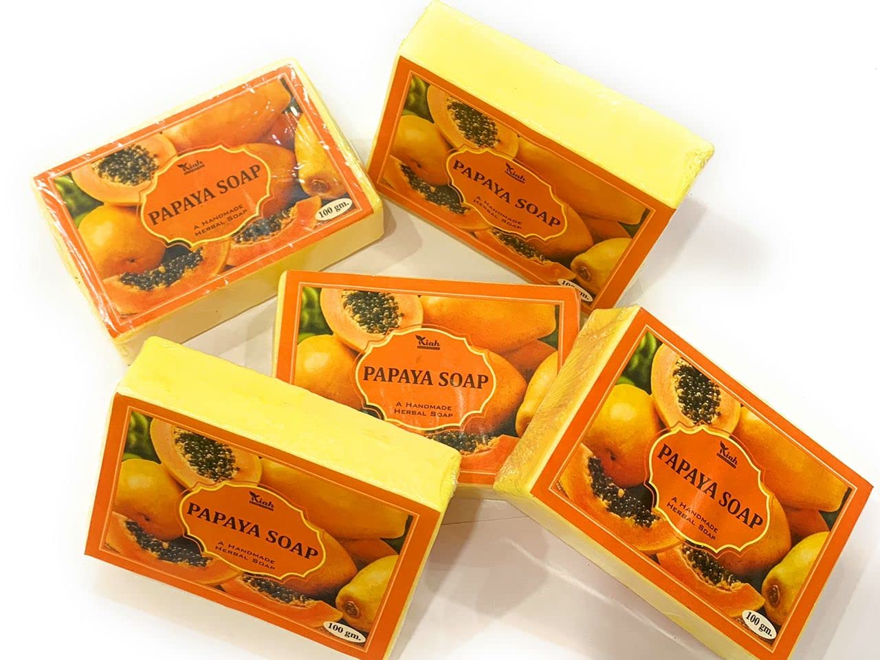 Natural Papaya Soap for Skin Brightening & Cleansing | 100g Fresh Ayurvedic Handmade Fruit Soap with Aromatic Fragrance | Perfect for Daily Skincare Routine & Glowing Complexion