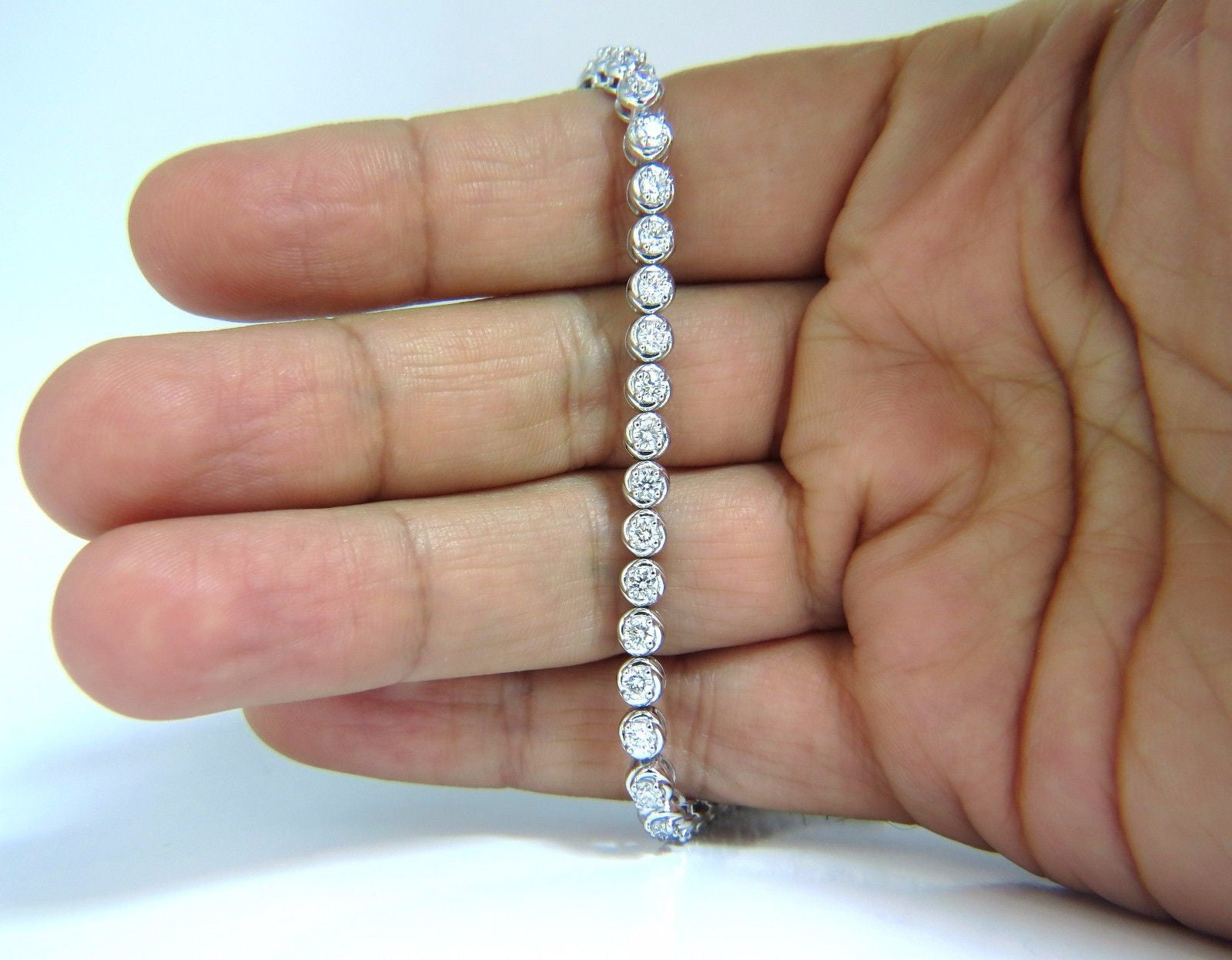 3.50 Carat Natural Diamond Tennis Bracelet in 14K White Gold - 7 Inch Adjustable Luxury Jewelry for Women, Perfect for Weddings, Anniversaries & Special Occasions