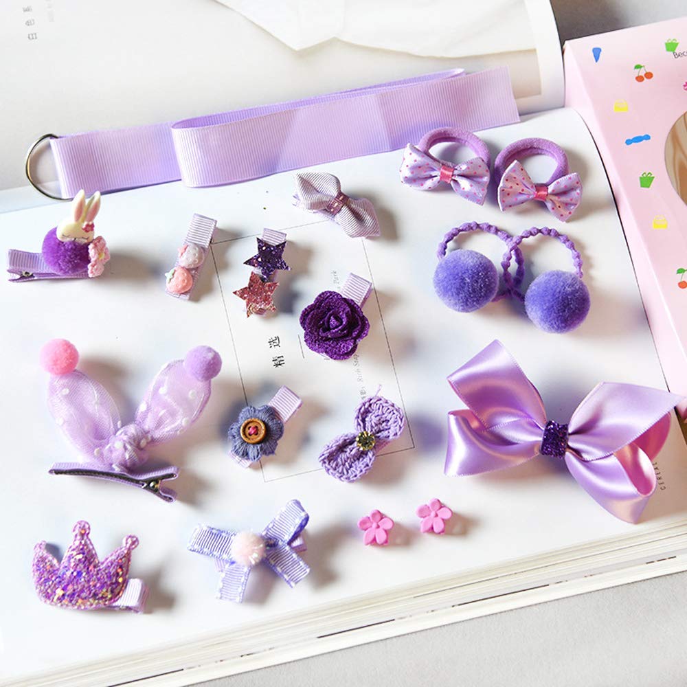 Scettar 36PCS Baby Girl Hair Clips Set - Cute Hair Bows & Elastic Hair Ties for Toddlers & Infants - Perfect for Parties, Photos, and Daily Styling