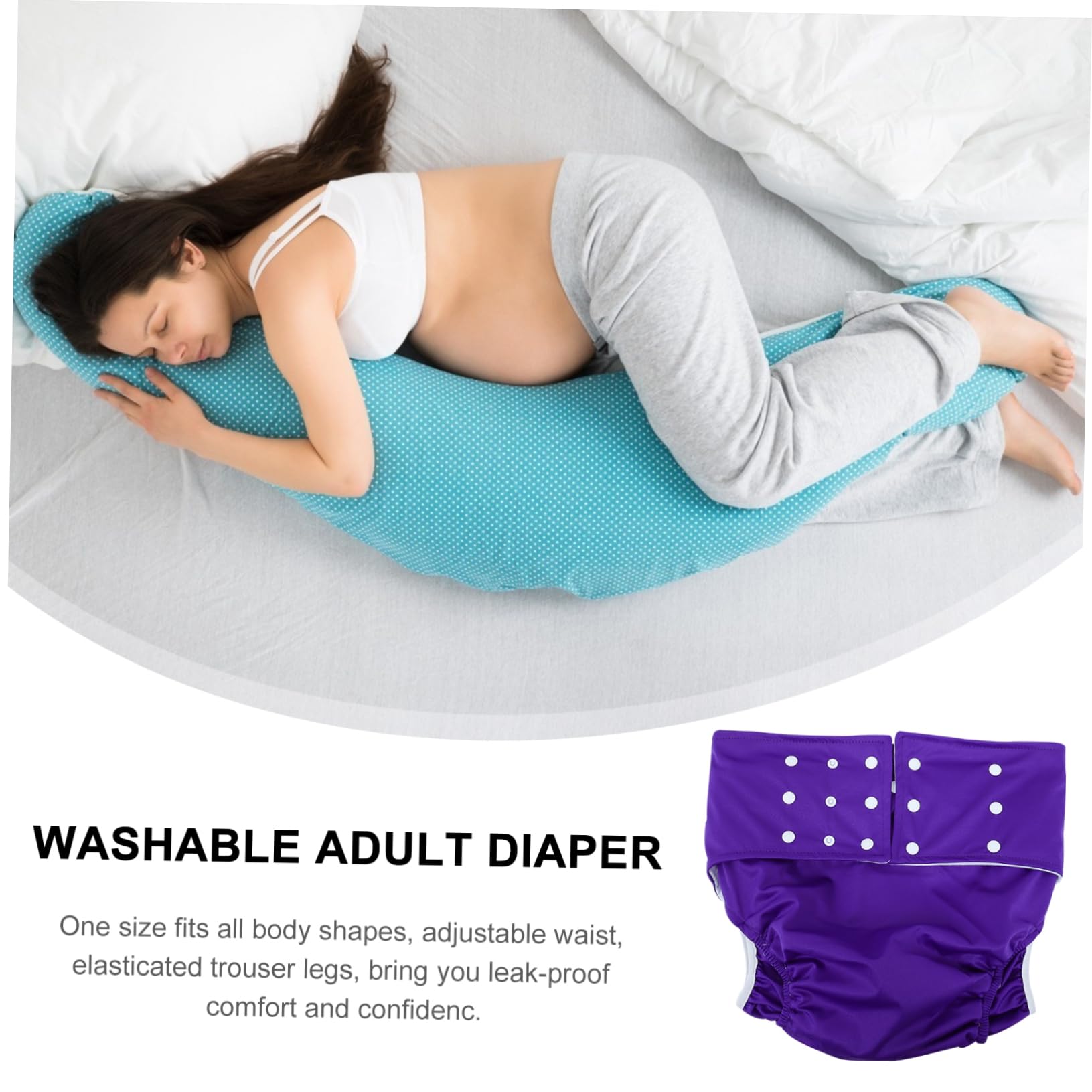 Mobestech 8 Pack Washable Adult Cloth Diapers for Men - Comfortable Reusable Underwear for Incontinence & Elderly Care - Perfect for Nighttime Use, Travel & Home Care