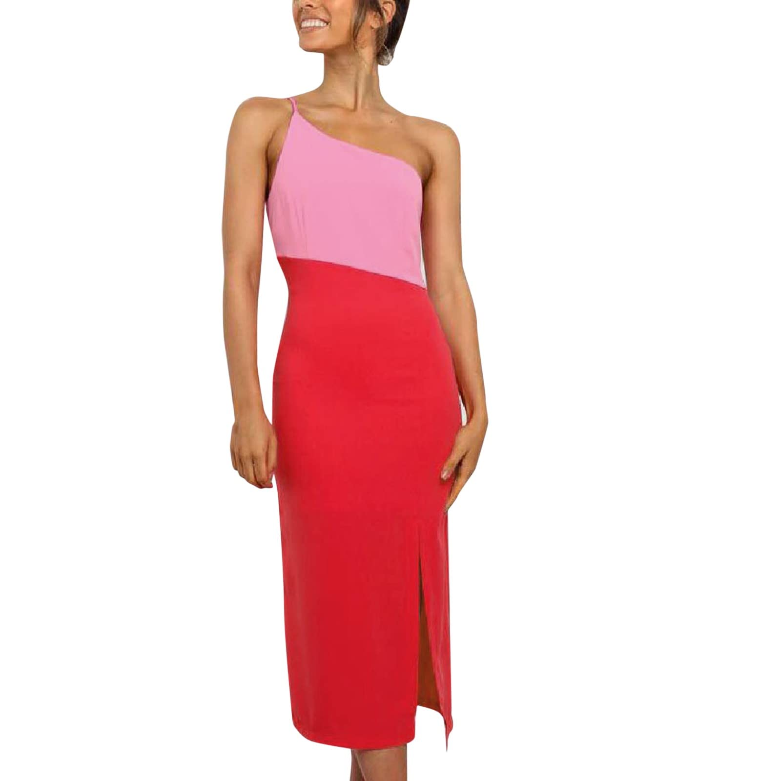 Women's Asymmetrical Party Dress - Solid Color & Printed Casual Summer Dress for Night Out, Cocktail Party, Beach Vacation & Date Night