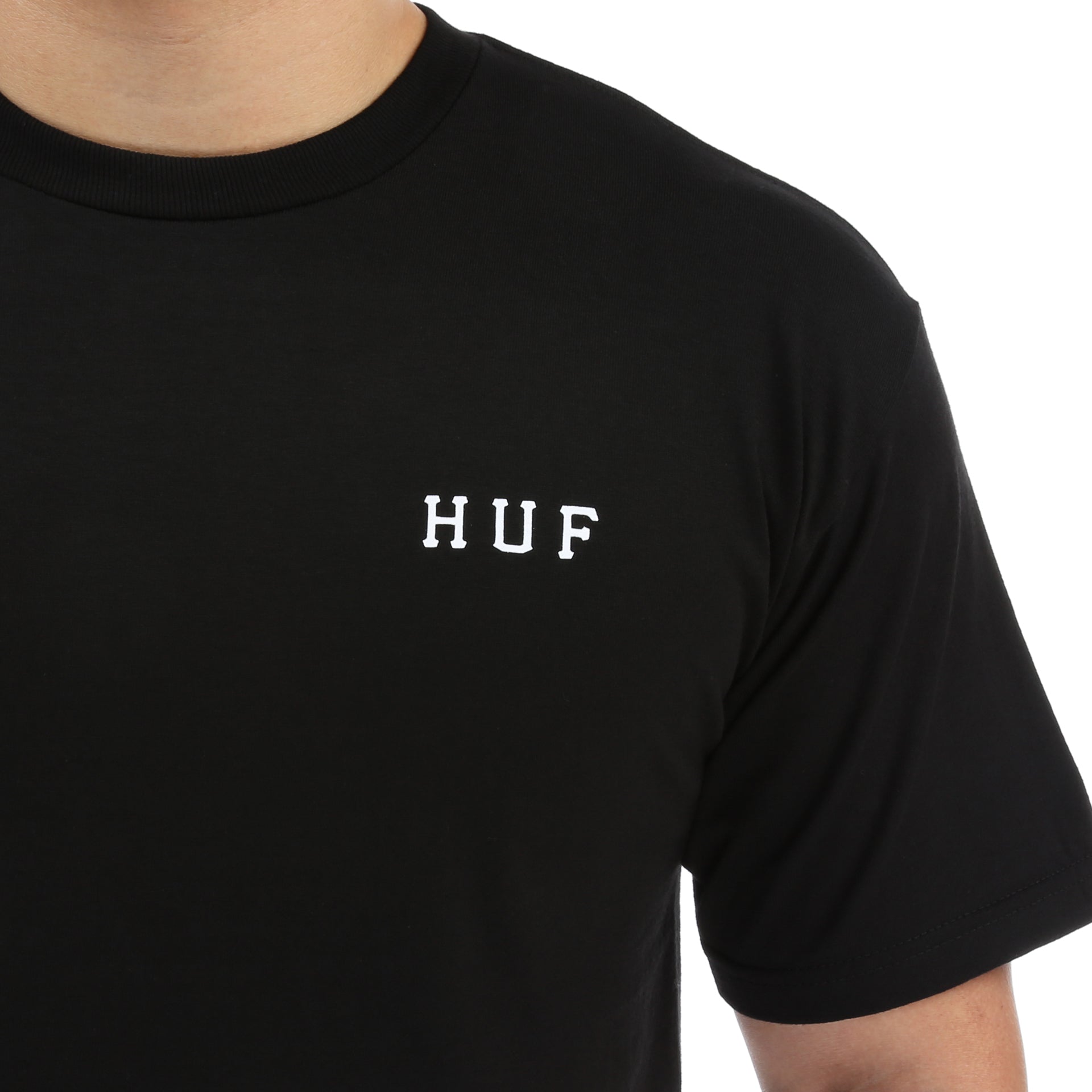 Huf Roses Classic H T-Shirt for Men - Black Cotton Tee - Streetwear Fashion for Casual Wear & Urban Style